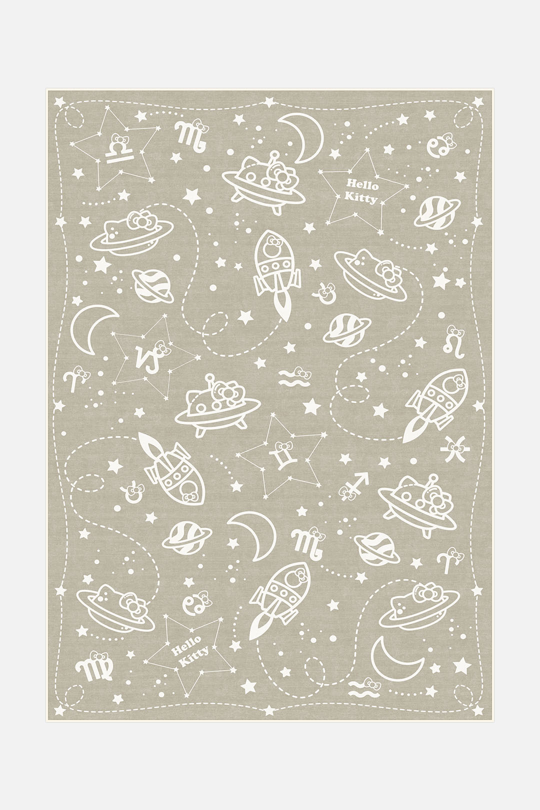 teppana-hello-kitty-sternbild-natur-teppich-waschbarer-kinder-teppich image 1