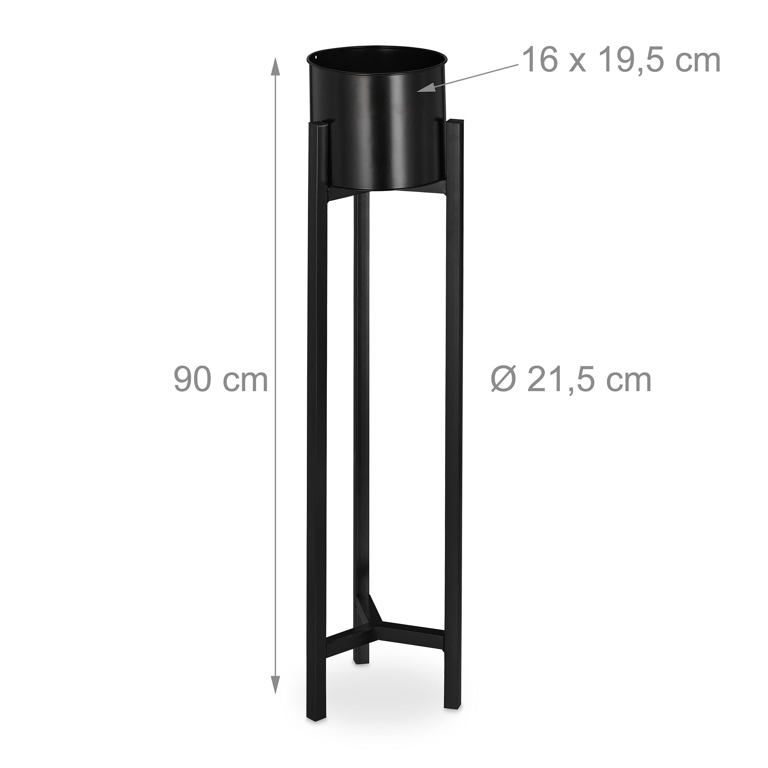 relaxdays-blumentopf-st-nder-mit-topf-metall-90-x-21-5-cm-schwarz image 4