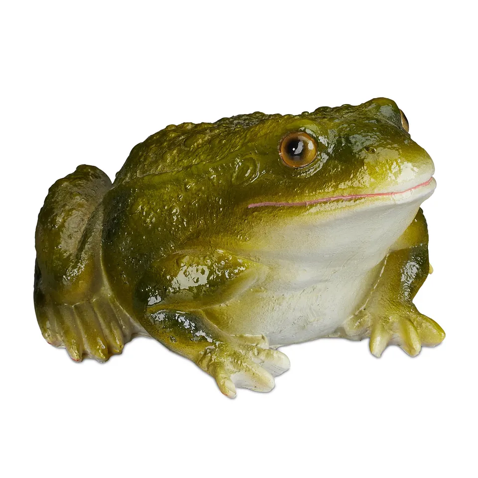 relaxdays-gartenfigur-frosch-sitzend-kunststein-gr-n-9x13-5x15-cm image 1