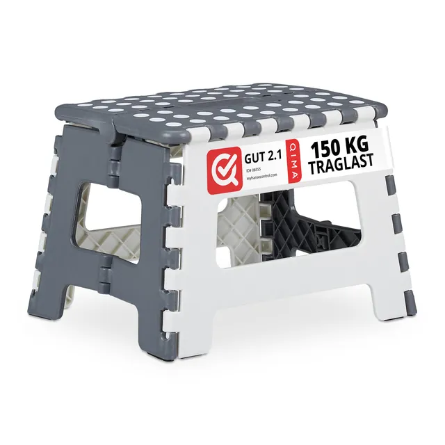 relaxdays-klapphocker-faltbar-campinghocker-kunststoff-wei-grau-bis-150-kg image 1