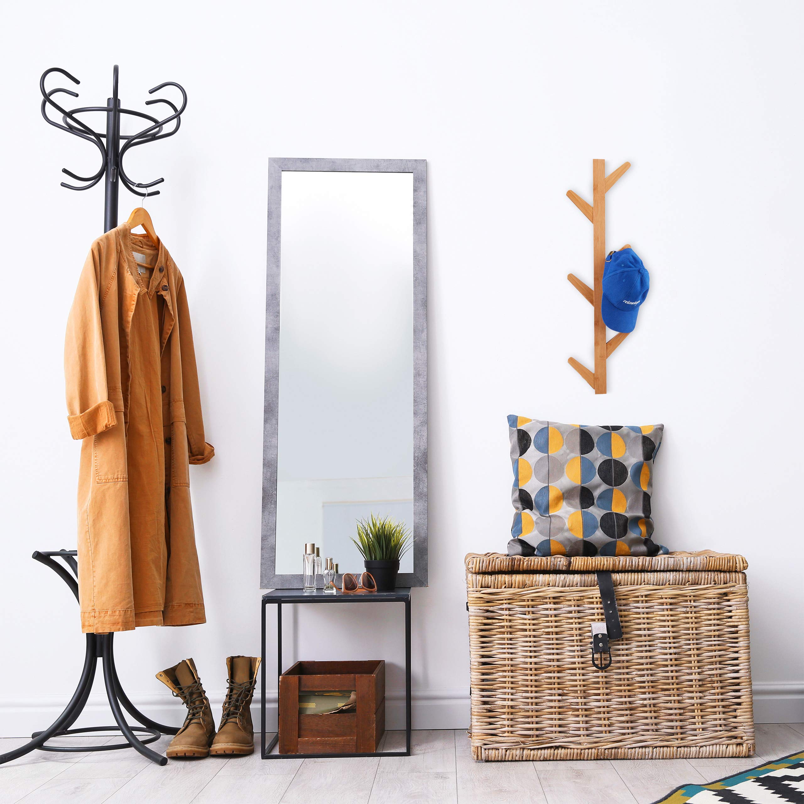 relaxdays-wandgarderobe-aus-bambus-mit-6-haken-78-x-22-x-7-cm-schokobraun image 5