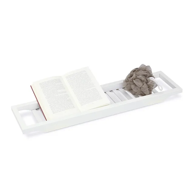 relaxdays-badewannenablage-bambus-67-8-cm-wei-lackiert image 1