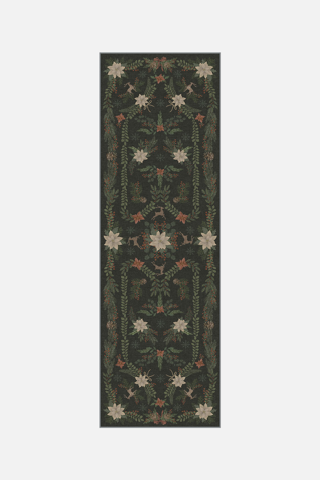 teppana-weihnachtsstern-dunkelgr-n-teppich-waschbarer-design-teppich image 5