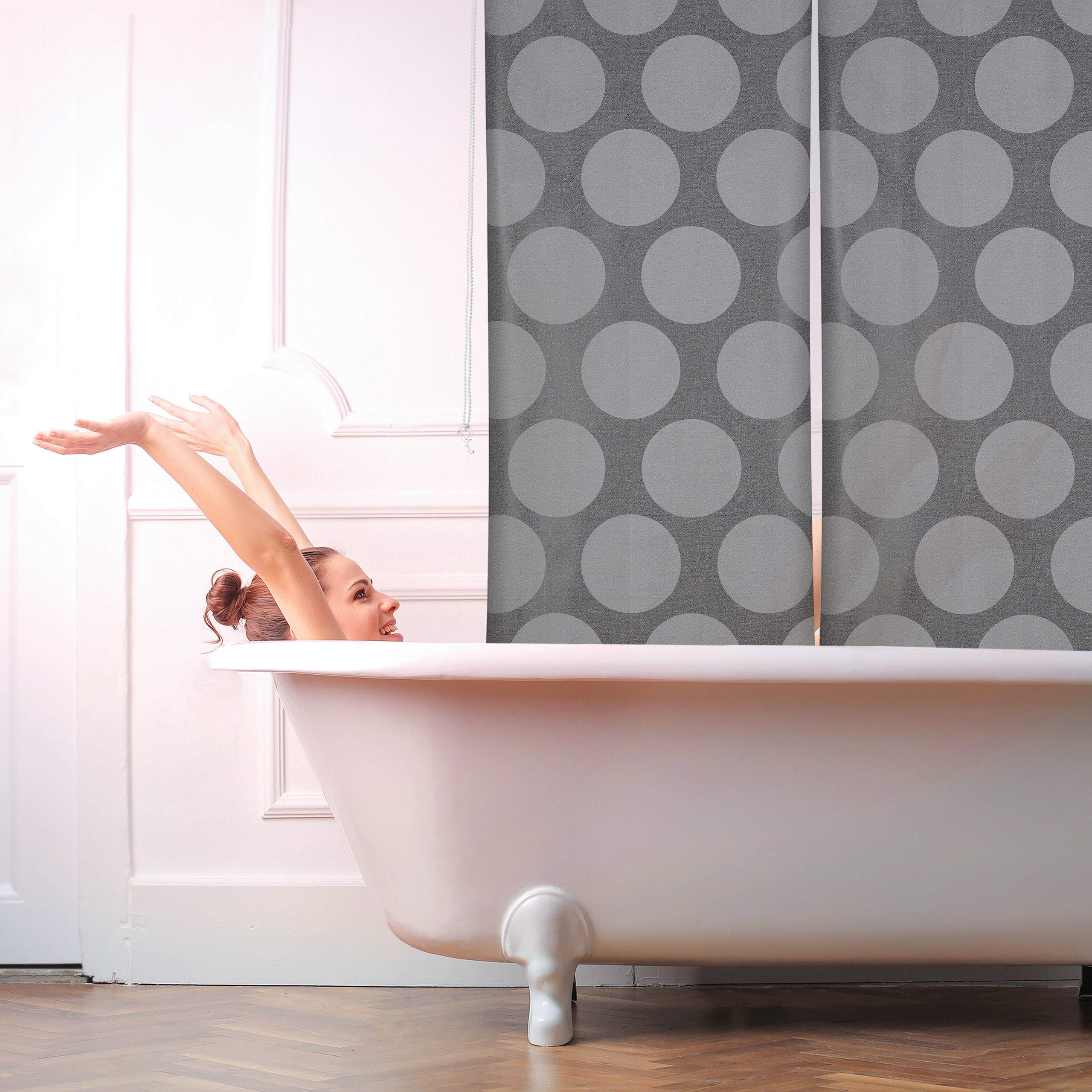 relaxdays-duschrollo-punkte-60x240-cm-grau image 2