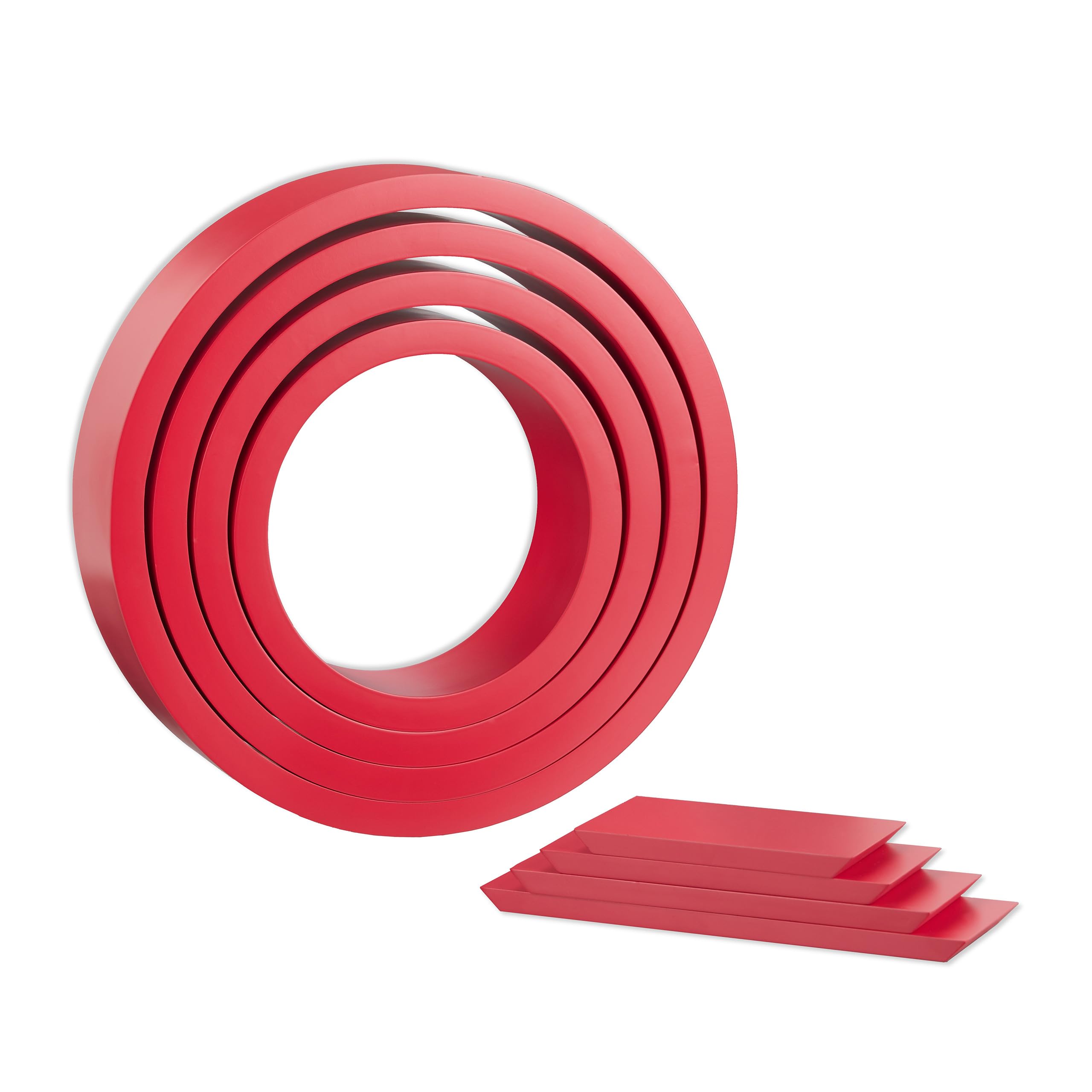 relaxdays-wandregal-rund-4er-set-mdf-rot image 6