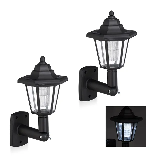 relaxdays-solar-wandlaterne-2er-set-schwarz-led-solarlampe-f-r-drau-en image 1