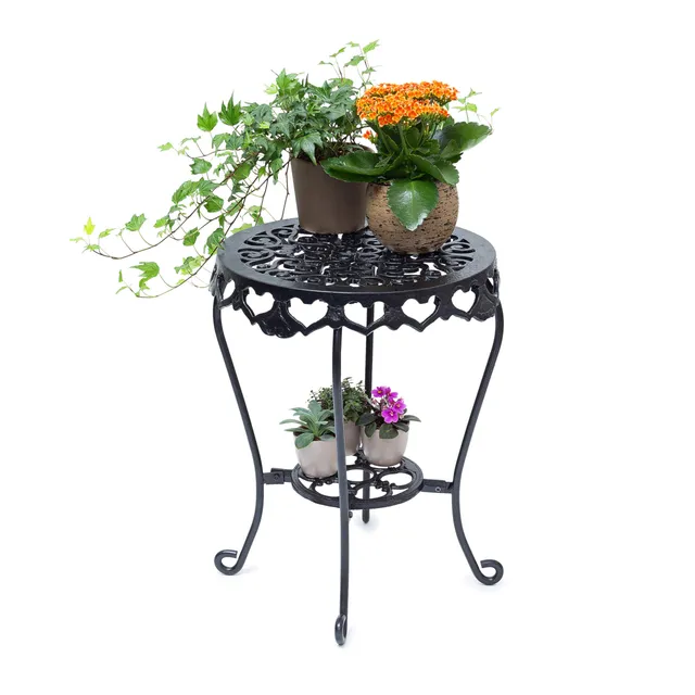 relaxdays-blumenhocker-rund-gr-e-l-gusseisen-schwarz-51-x-40-x-40-cm image 1
