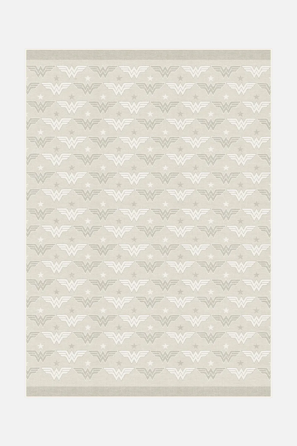 teppana-wonder-woman-stern-sand-teppich-waschbarer-kinder-teppich-beige image 1