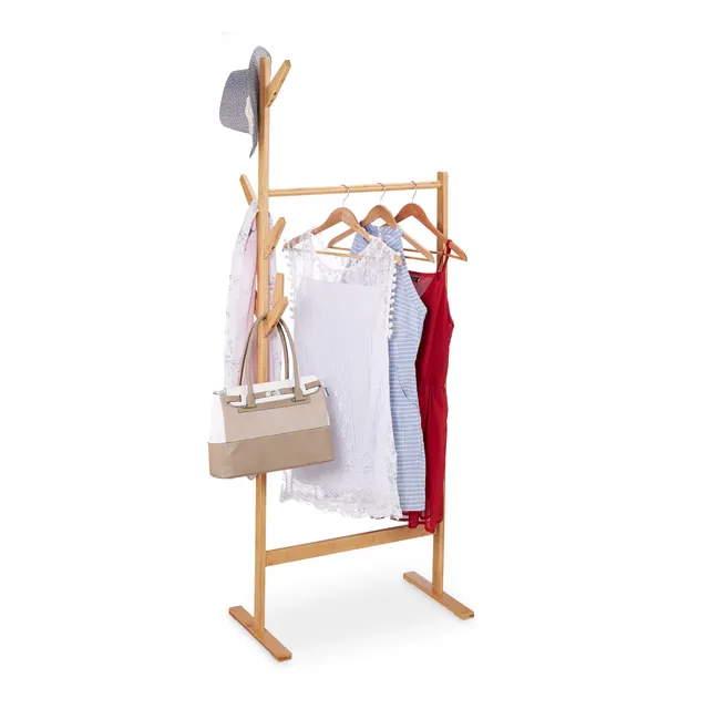 relaxdays-kleiderst-nder-bambus-baum-176-5-cm-stange-6-haken image 1