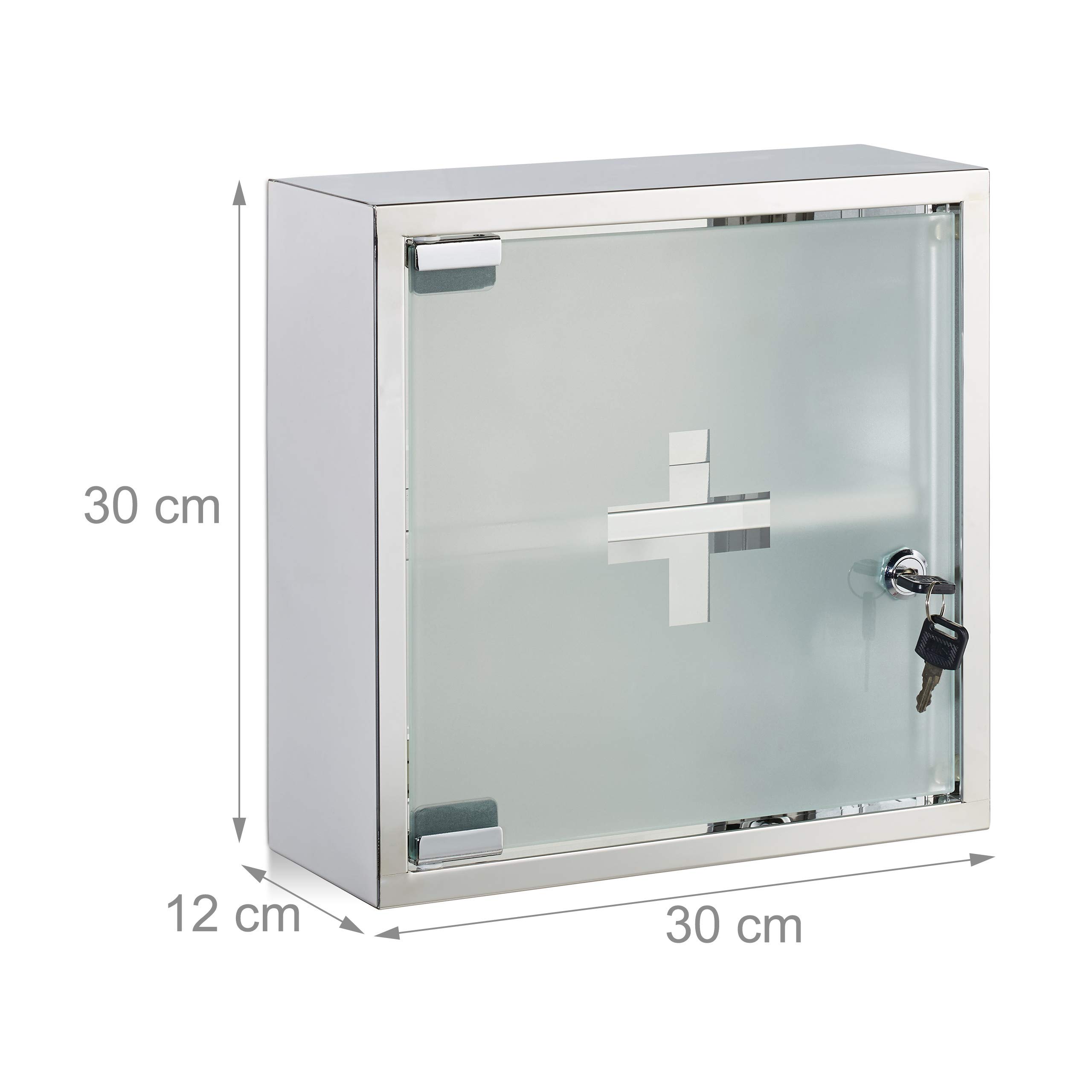 relaxdays-medizinschrank-edelstahl-arzneischrank-30x30x12-cm image 3