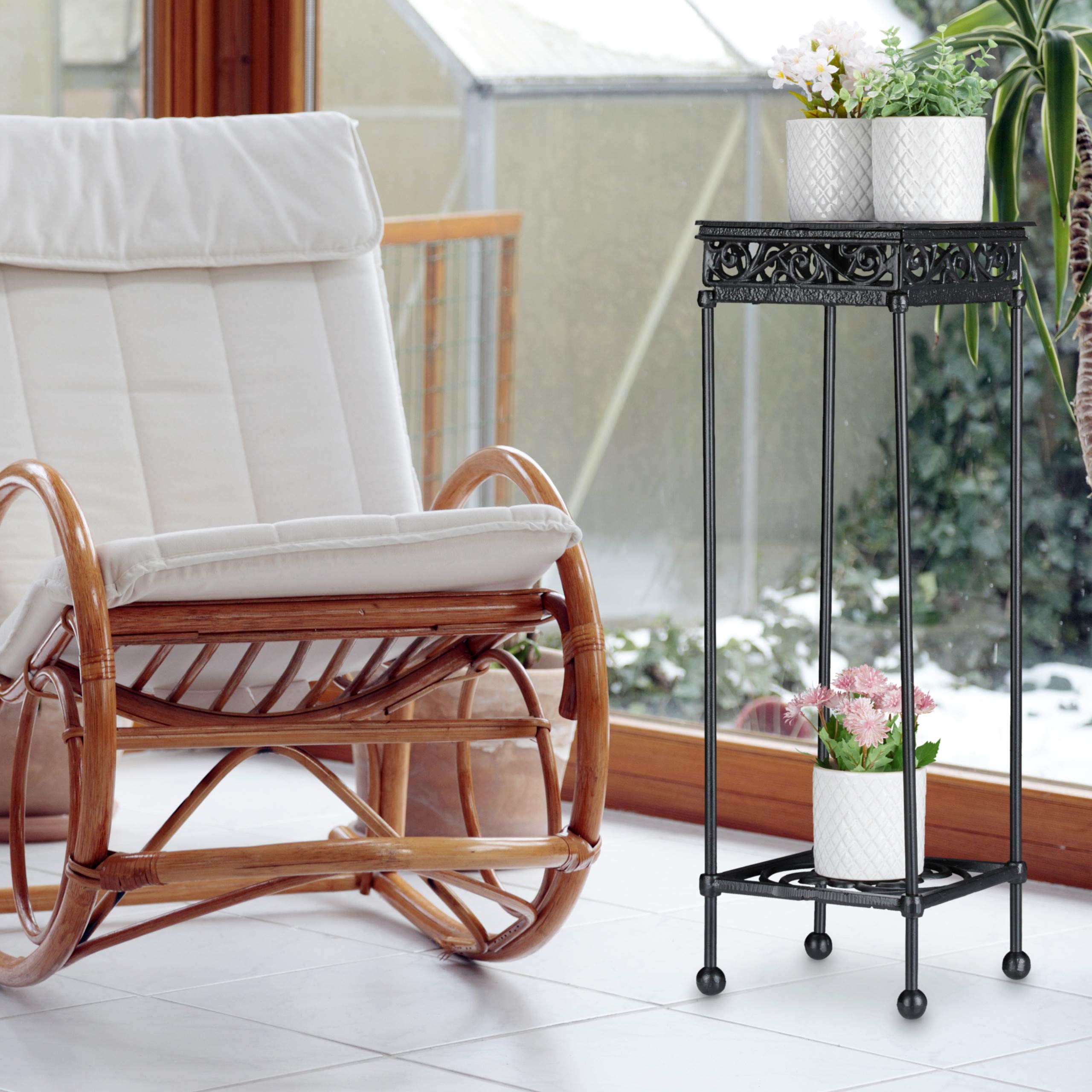 relaxdays-blumenhocker-gusseisen-eckig-73x24x24-cm-schwarz image 2
