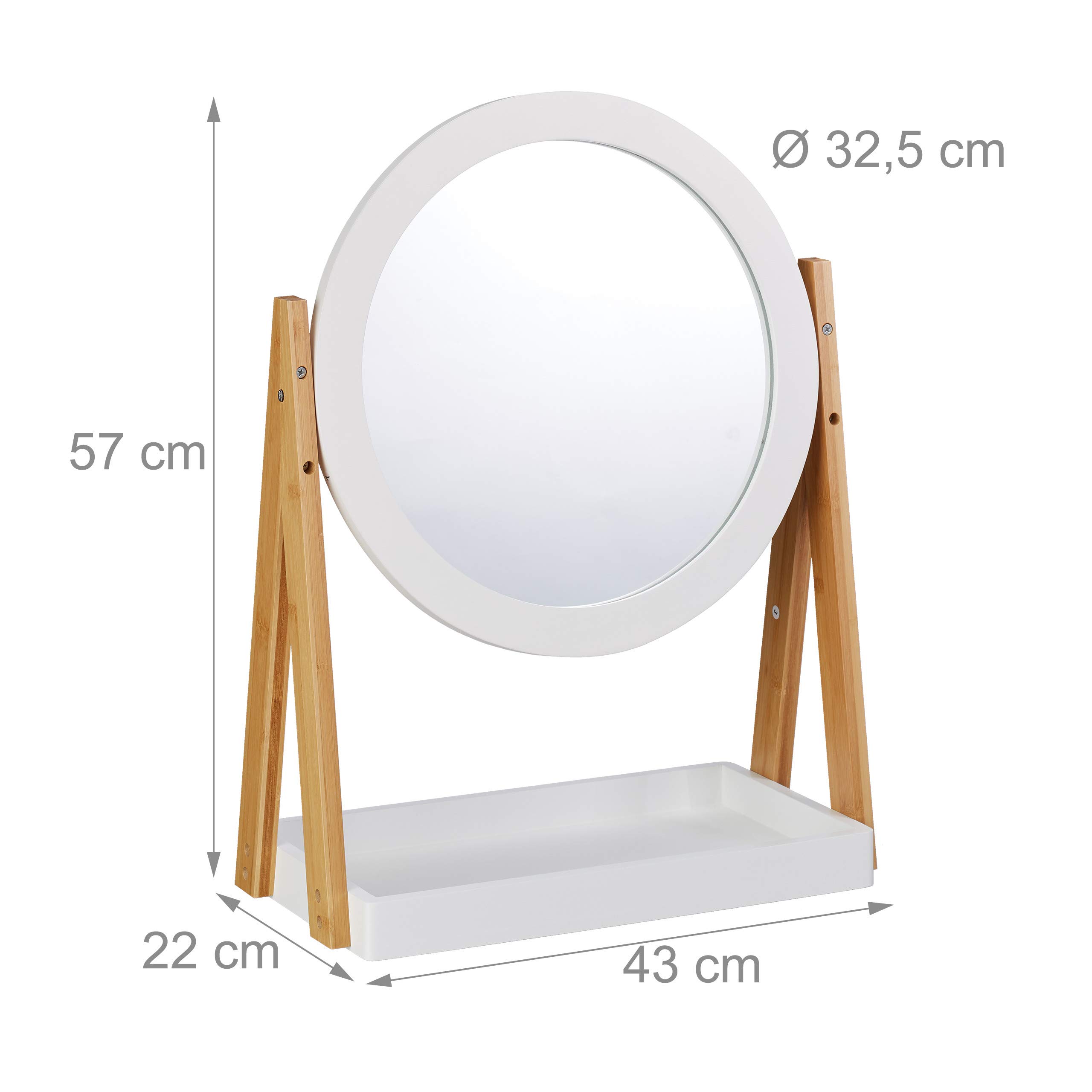relaxdays-kosmetikspiegel-schwenkbar-bambus-mdf-wei-natur-32-5-cm image 4