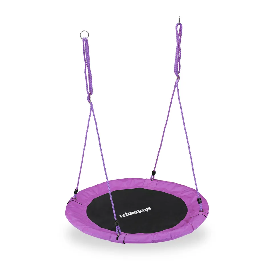 relaxdays-nestschaukel-rund-110-cm-violett image 1