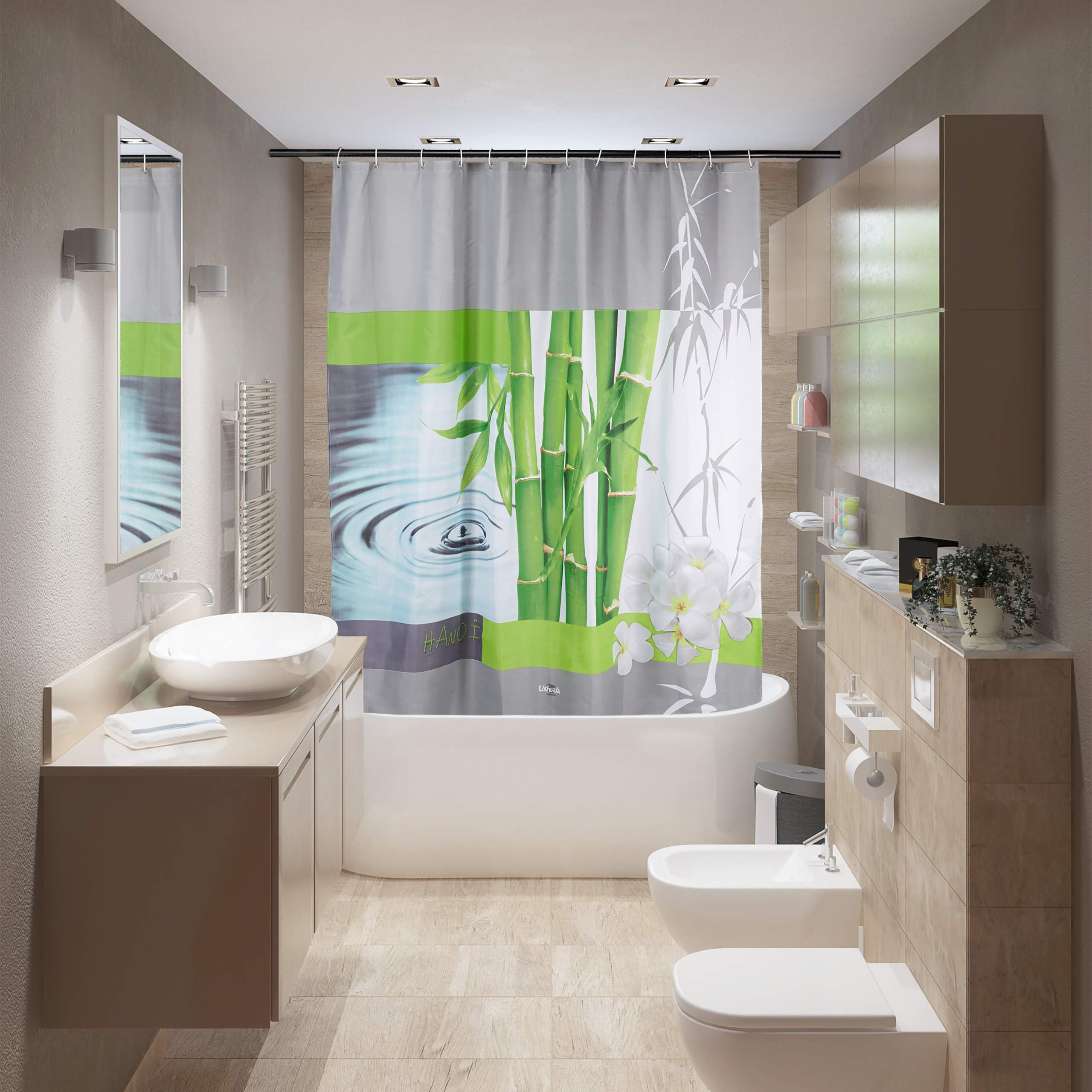 relaxdays-duschvorhang-180x200-cm-zen-bambus-textil-mit-12-haken image 3
