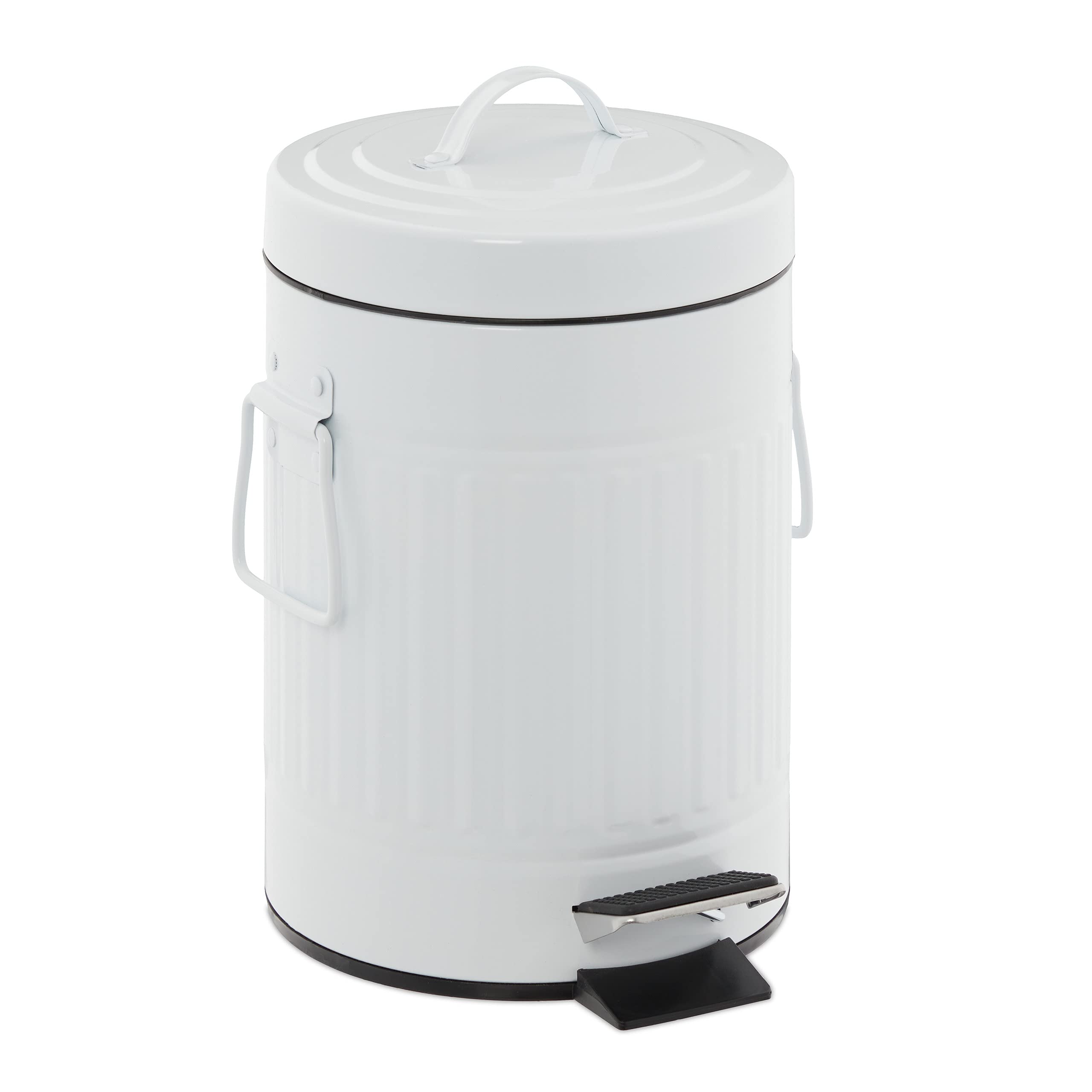 relaxdays-kosmetikeimer-3-liter-metall-treteimer-wei image 1