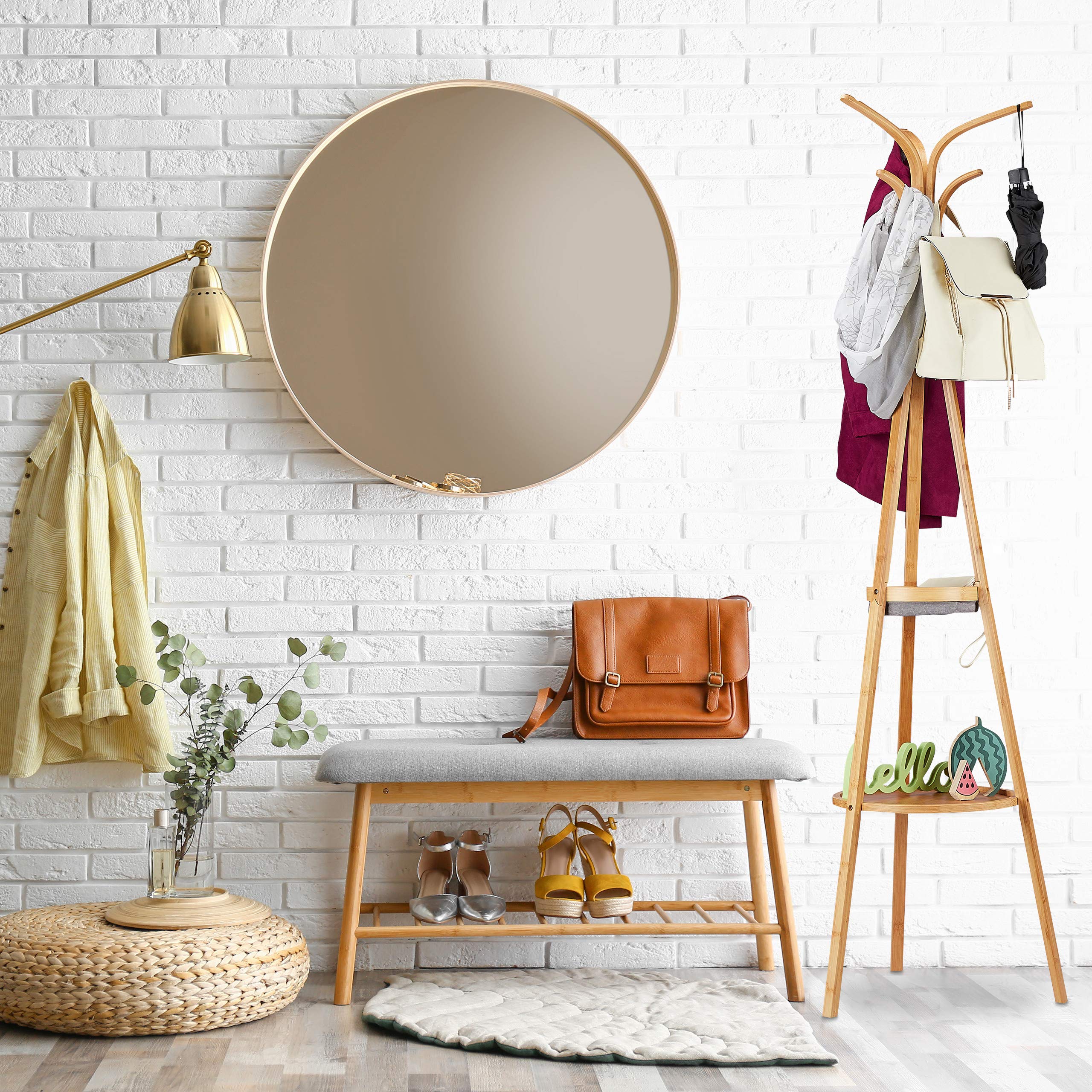 relaxdays-garderobenst-nder-bambus-baum-design-natur-178-cm image 2