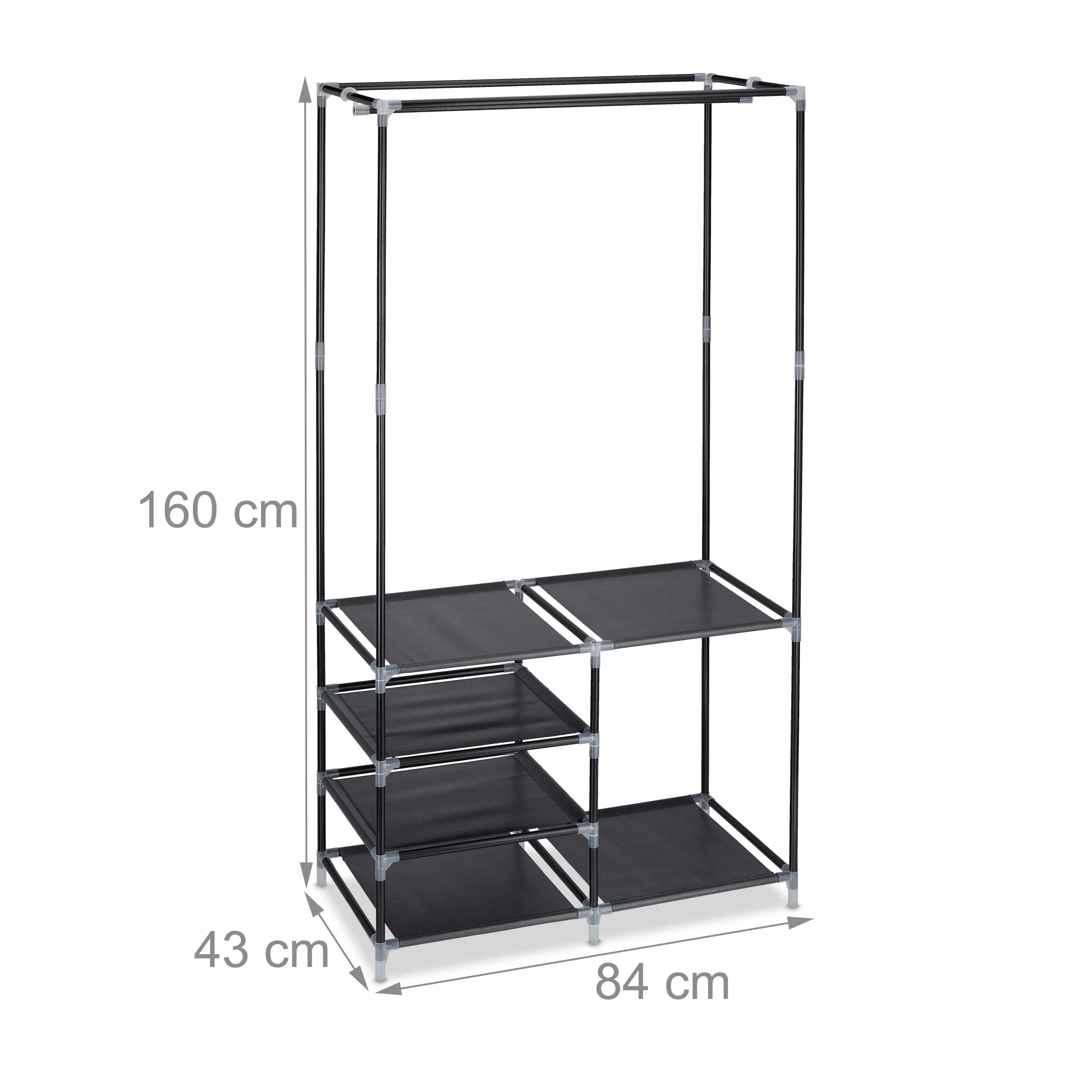 relaxdays-offener-kleiderschrank-schwarz-garderobe-160-x-84-x-43-cm-mit-schuhabl image 4