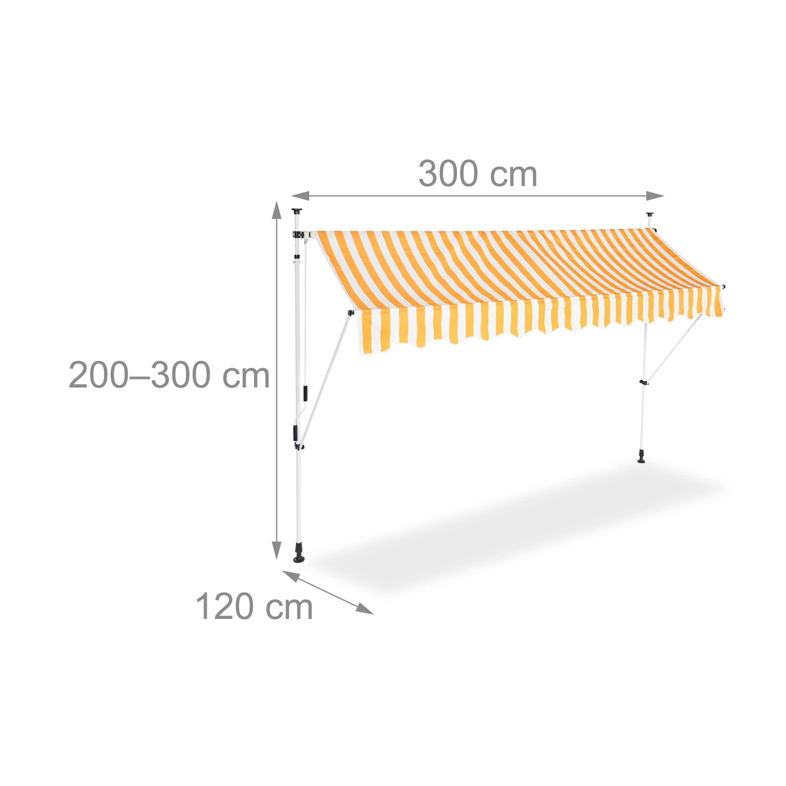 relaxdays-klemmmarkise-balkon-300-cm-fallarm-ohne-bohren-gestreift image 4