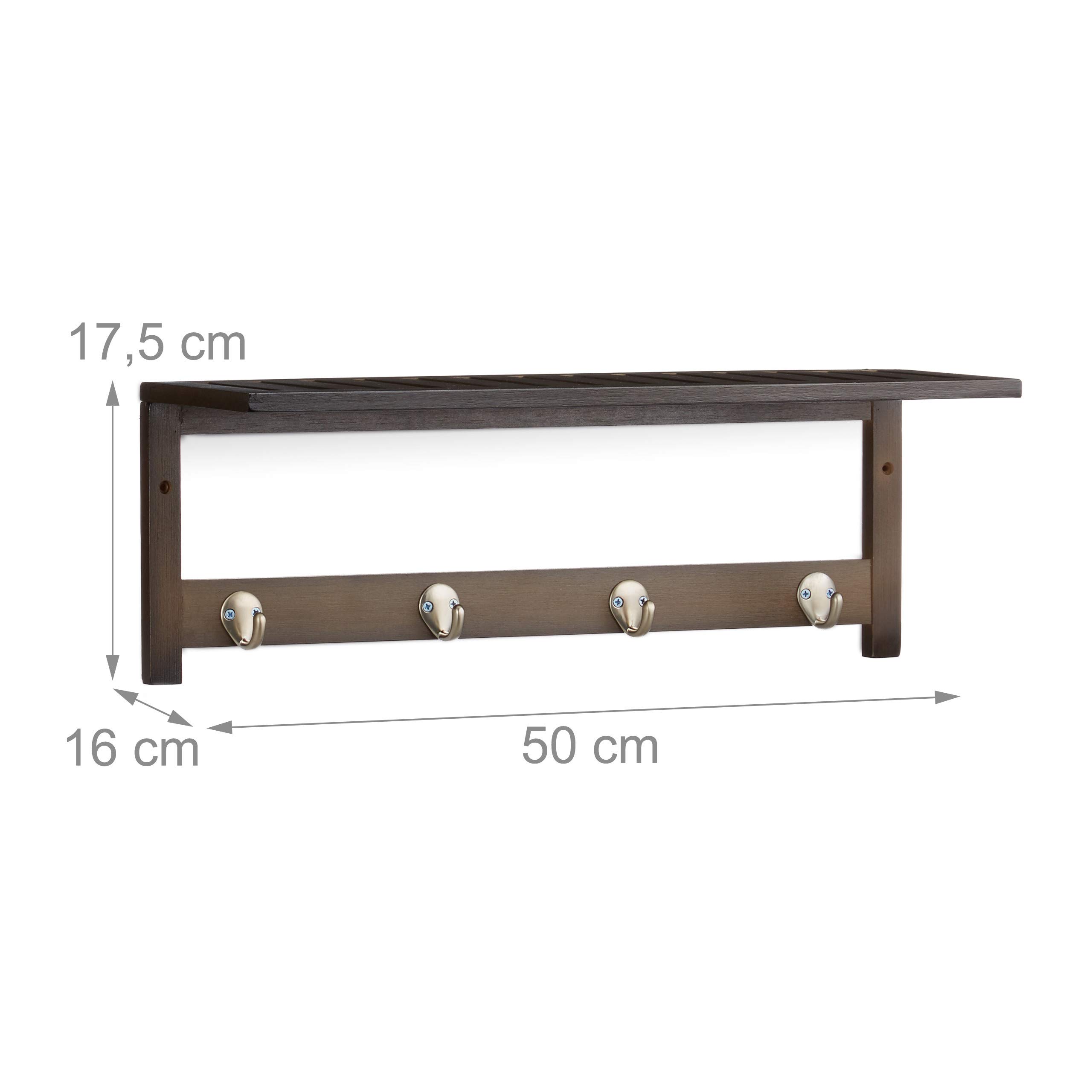 relaxdays-wandregal-mit-4-haken-bambus-dunkelbraun-50-x-16-cm image 4