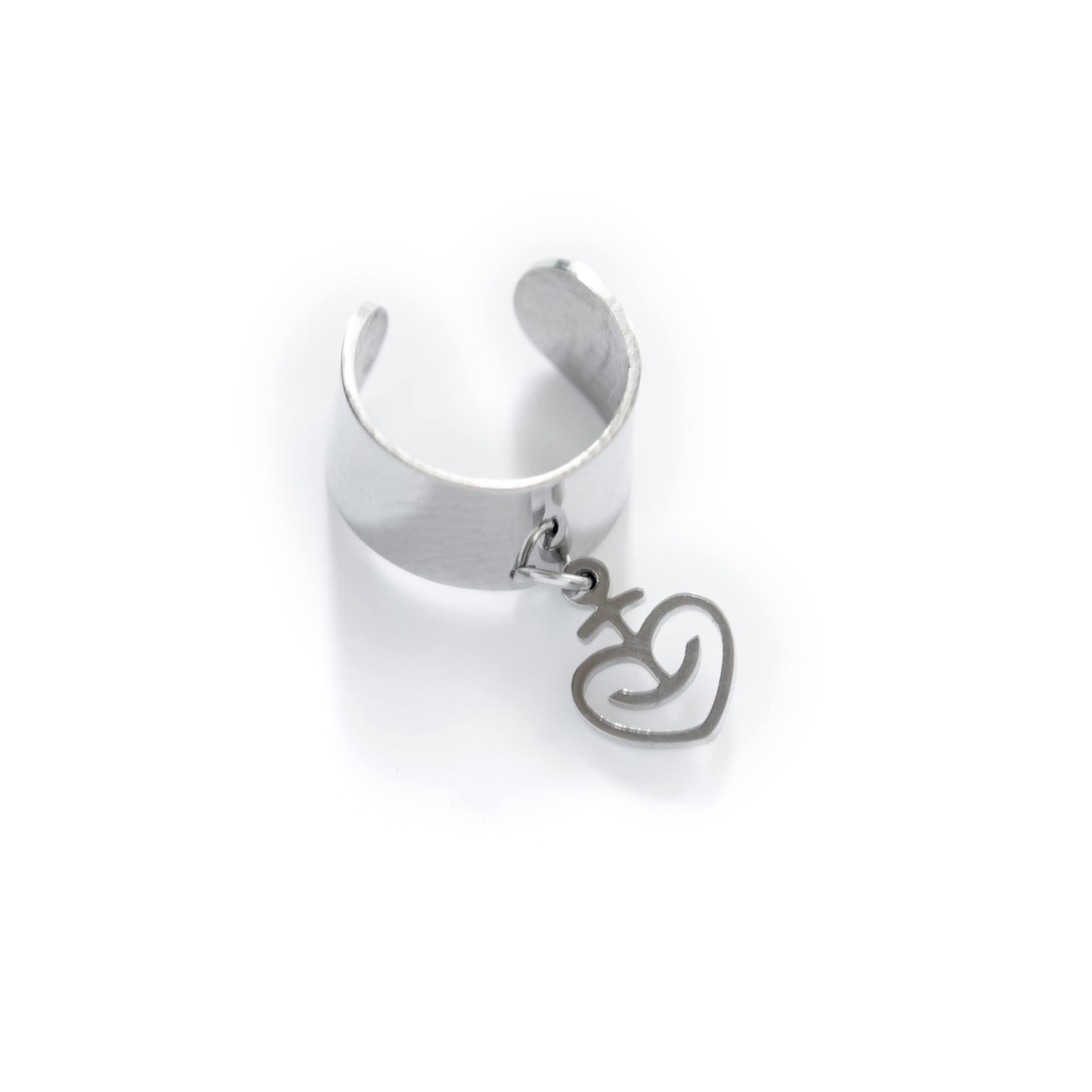 astra-big-ear-cuff-ohrklemme-mit-herzanker-anh-nger-aus-edelstahl image 1