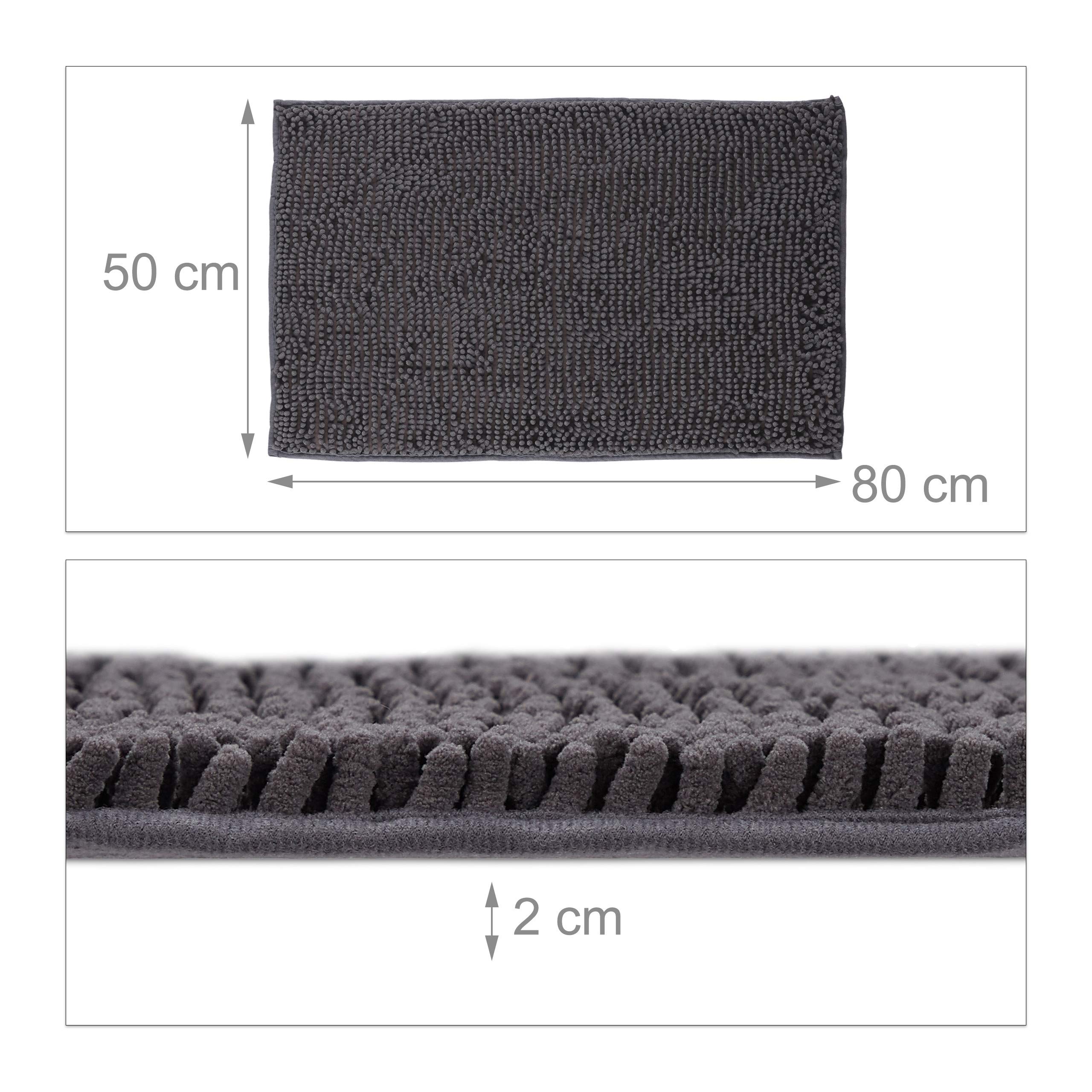 relaxdays-badteppich-mikrofaser-shaggy-50-x-80-cm-grau-antirutsch image 3