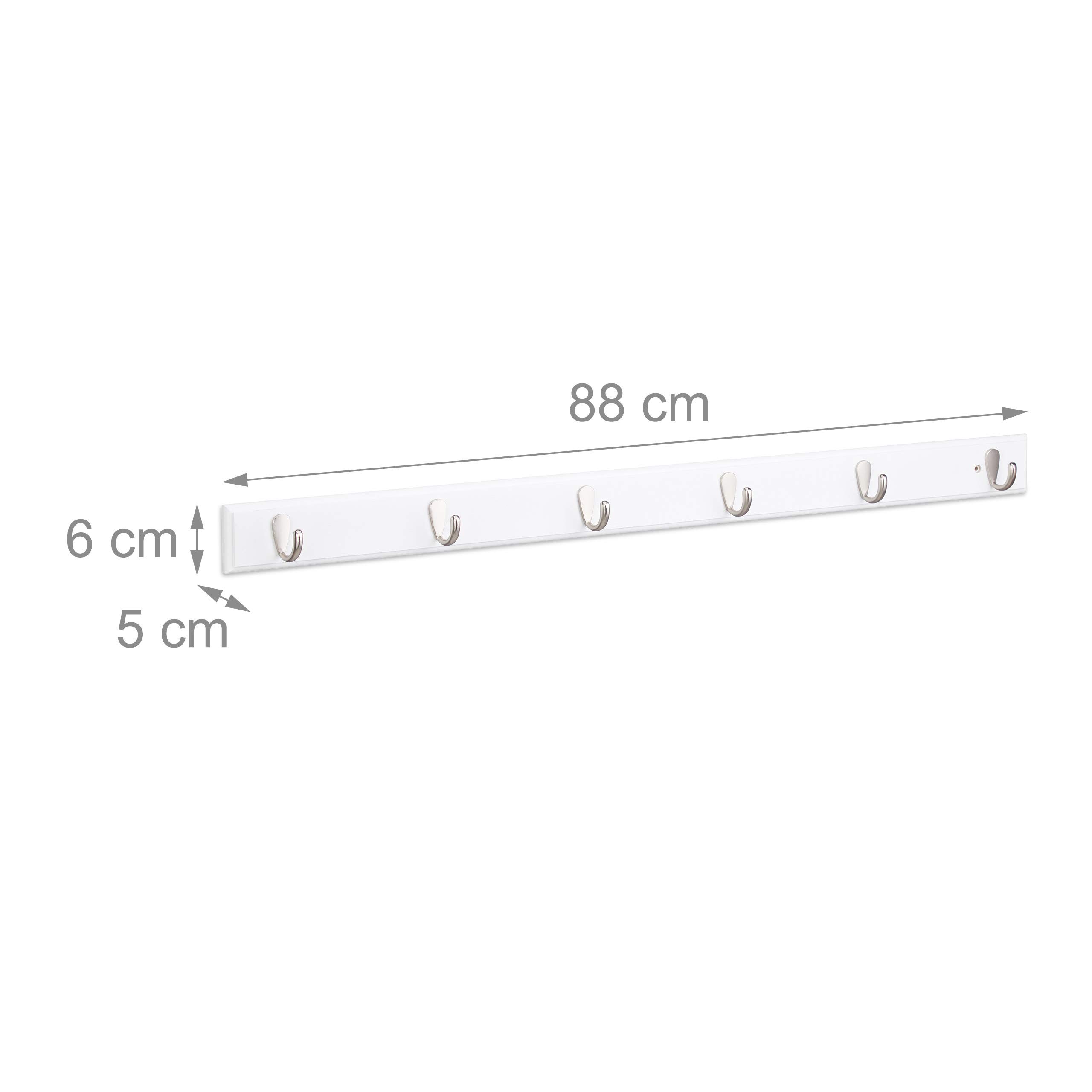 relaxdays-hakenleiste-bambus-wei-schmal-mit-6-metallhaken-88-cm image 4