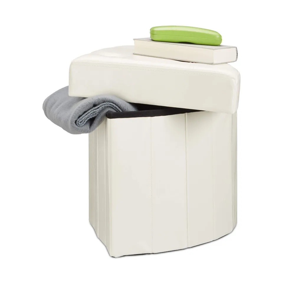 relaxdays-hocker-eckig-faltbar-mit-aufbewahrung-wei-26-l image 1