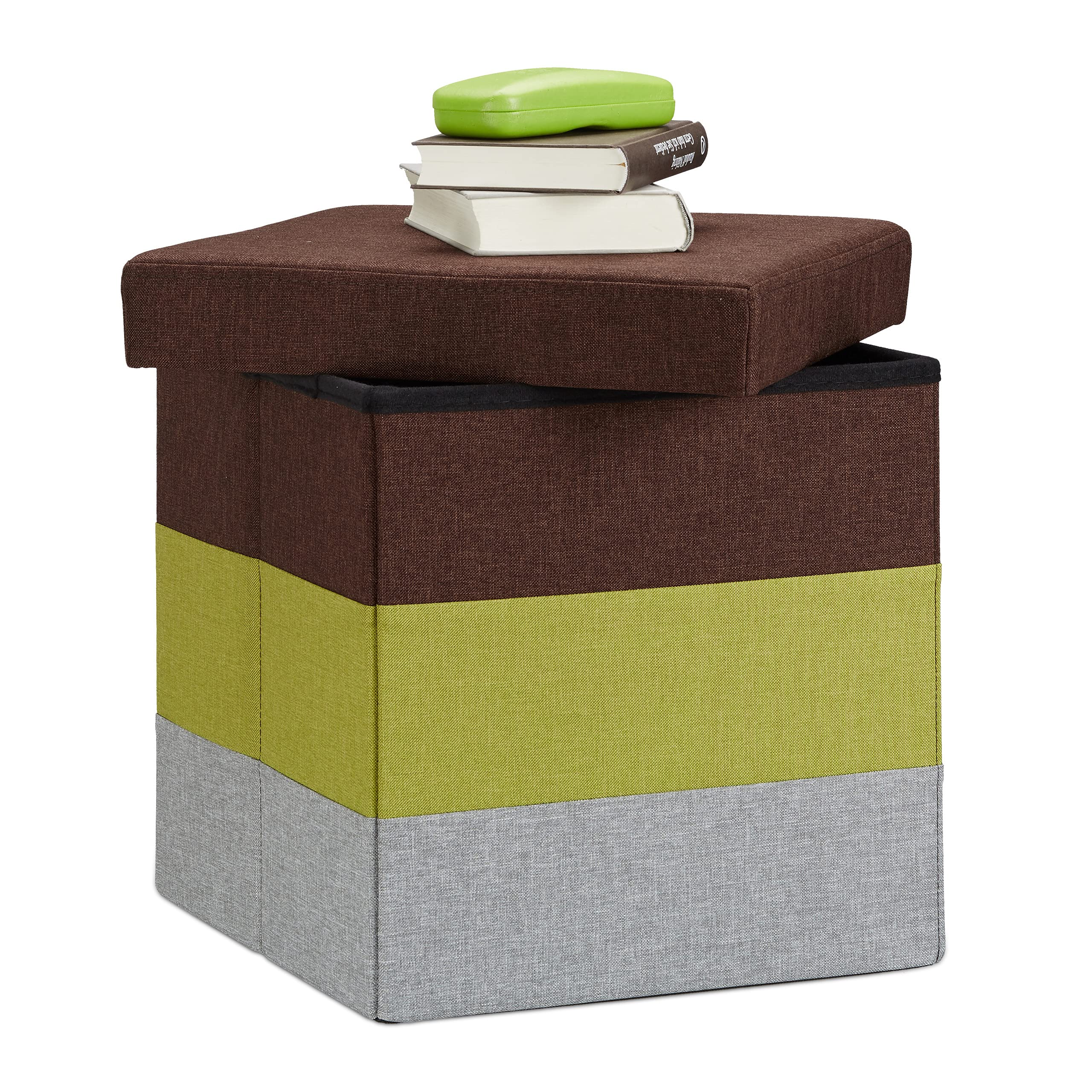 relaxdays-polsterhocker-mit-stauraum-38-cm-faltbar-farbmix-gestreift image 1