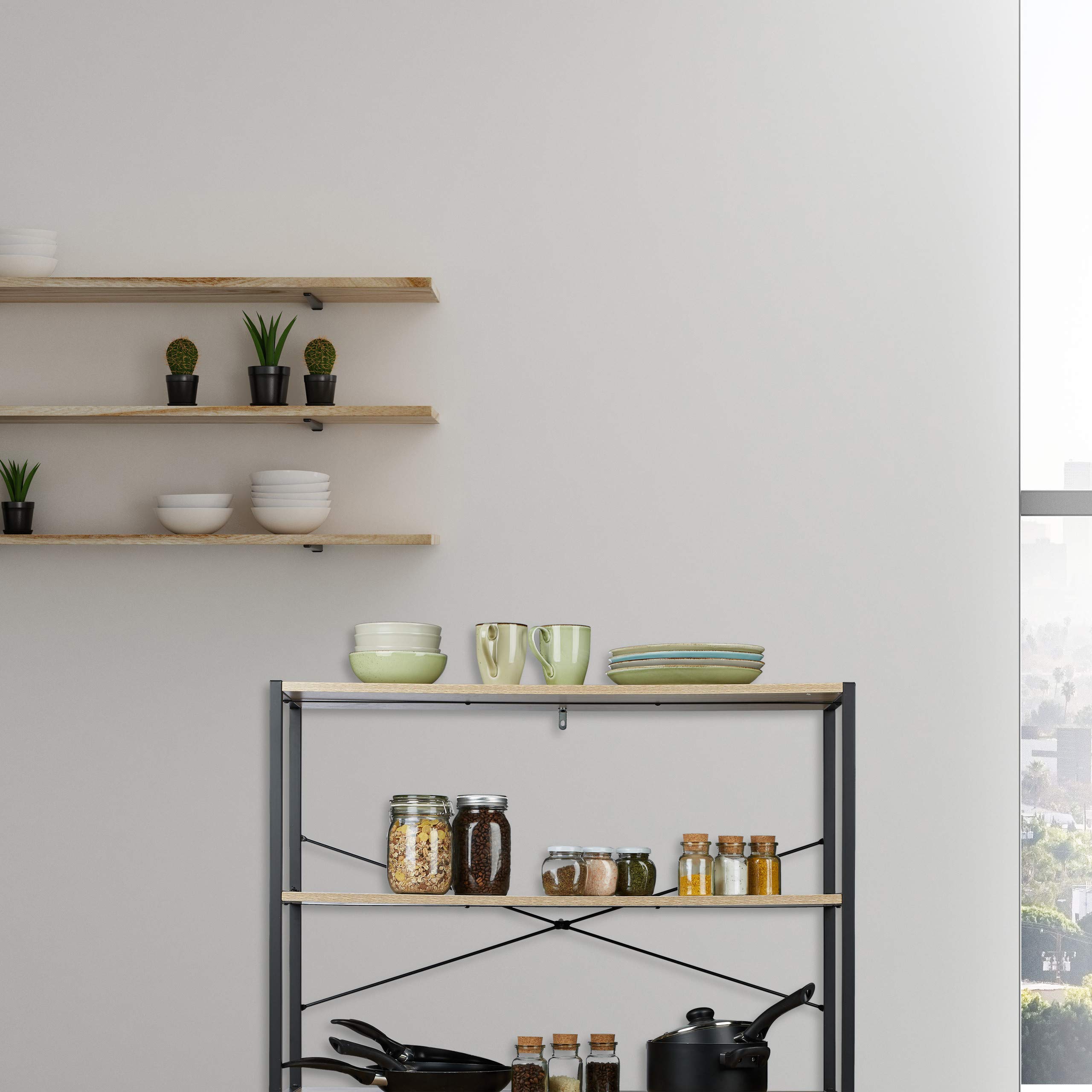 relaxdays-standregal-industrie-design-mit-3-f-chern-braun-schwarz image 2