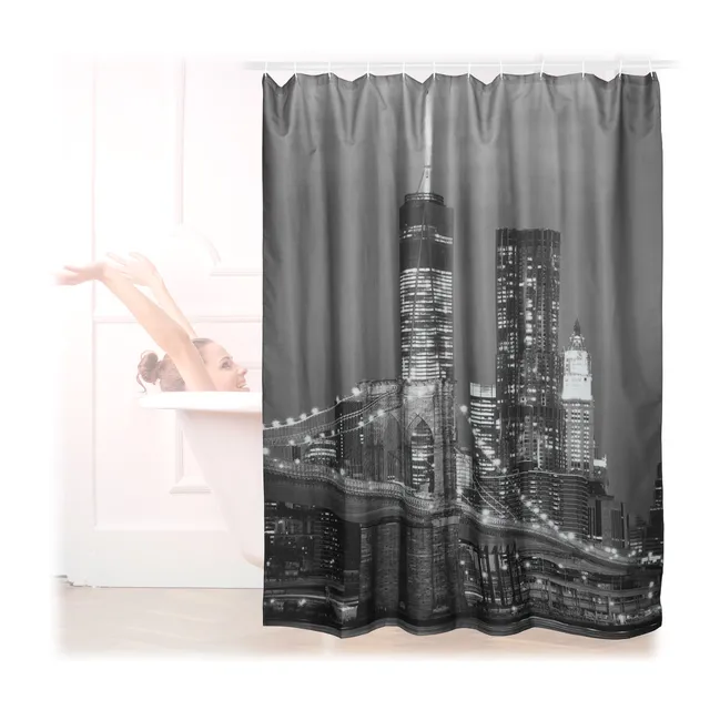 relaxdays-duschvorhang-new-york-180x180-cm-schwarz-wei image 1