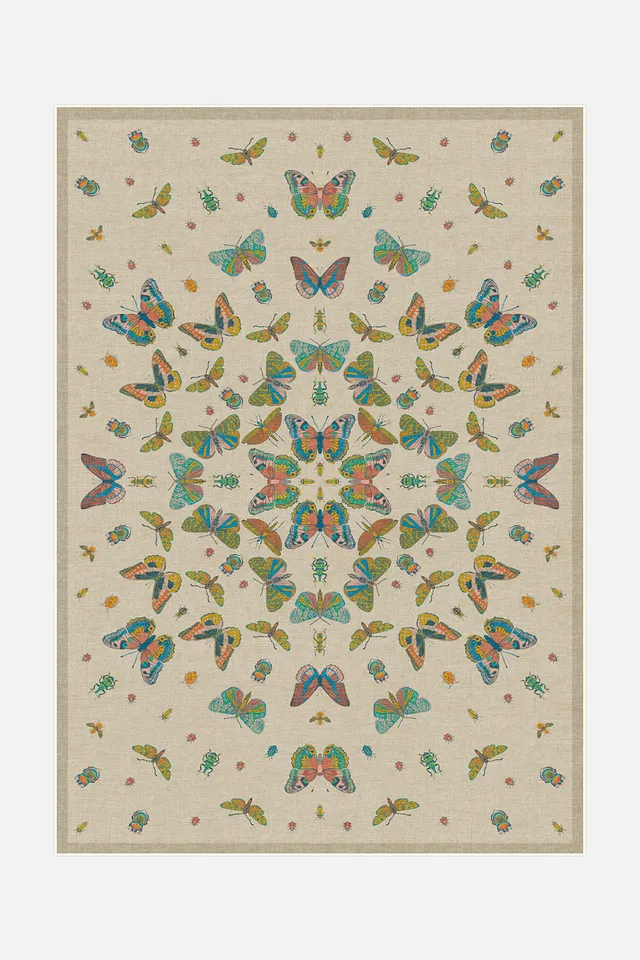 teppana-schmetterling-bunt-teppich-waschbarer-flora-fauna-teppich image 1