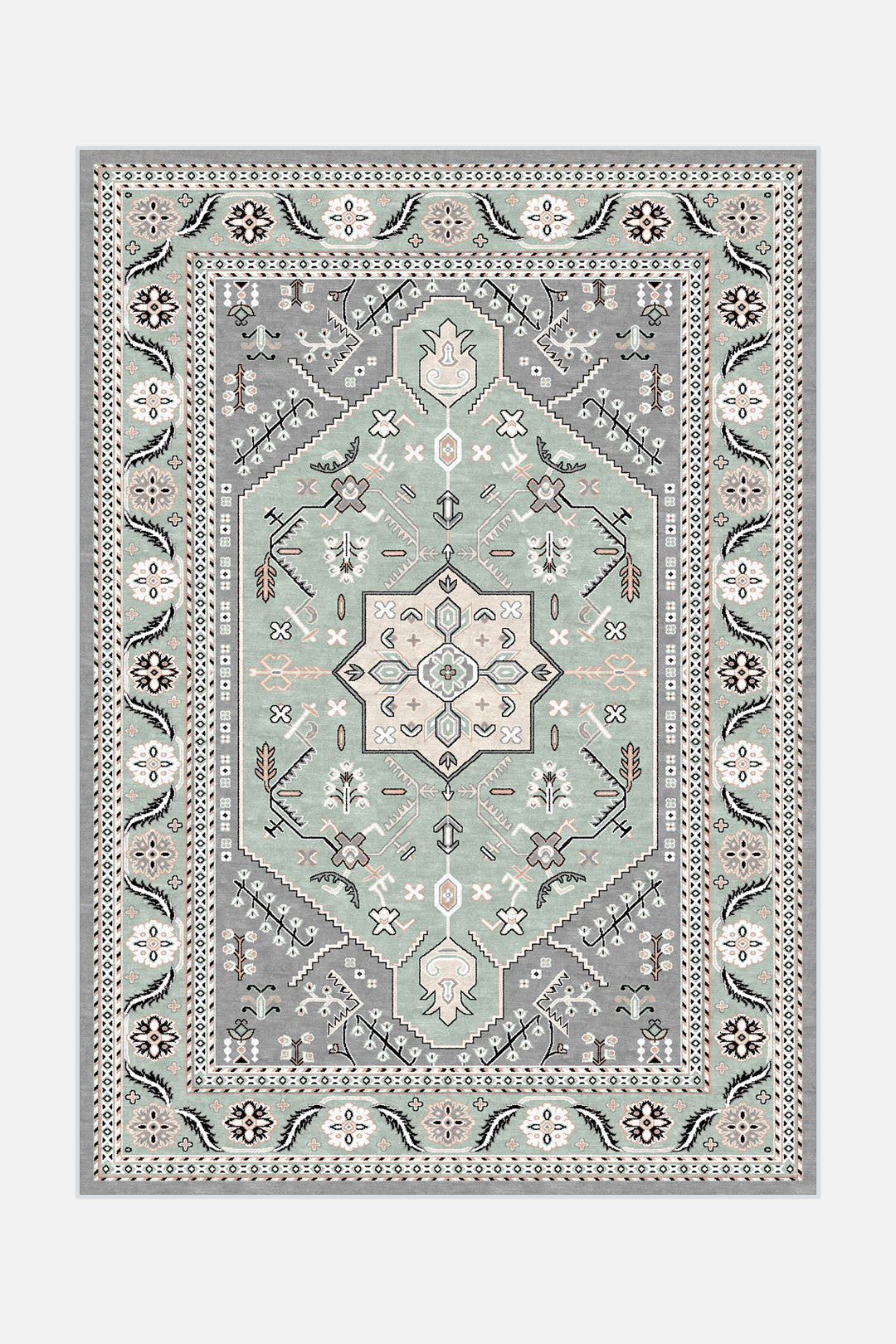 teppana-celina-mint-teppich-waschbarer-marokkanischer-teppich-mehrfarbig image 1