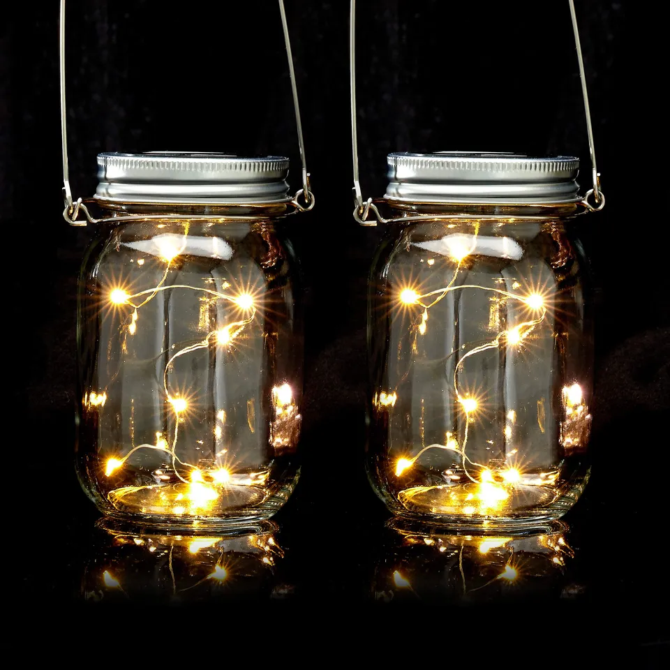 relaxdays-solar-glas-2er-set-je-8-led-einmachglas-transparent image 1