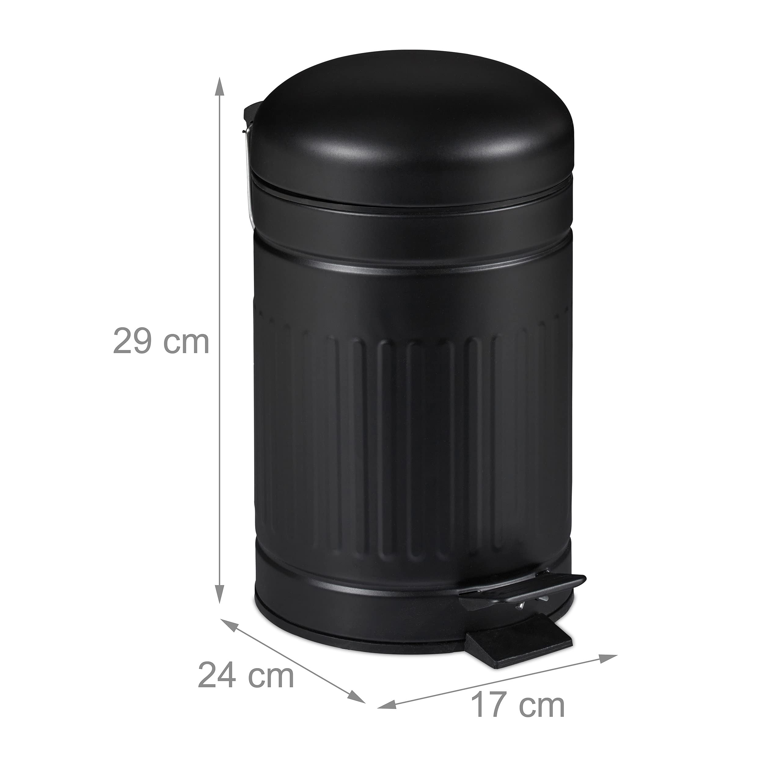 relaxdays-kosmetikeimer-3-liter-treteimer-metall-schwarz image 4