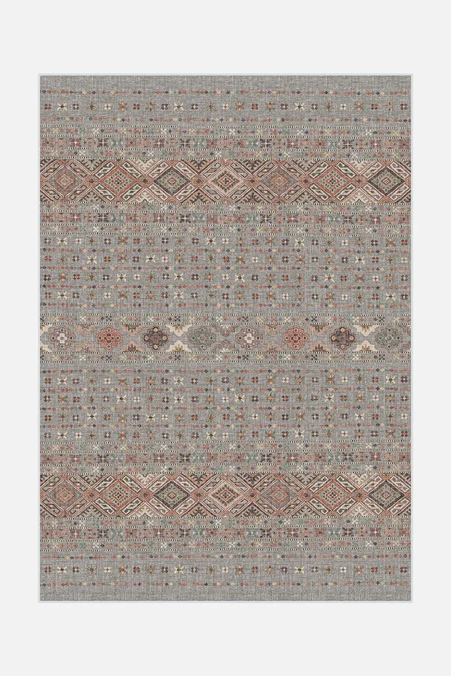 teppana-noura-graphit-teppich-waschbarer-boho-teppich-grau image 1