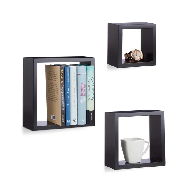relaxdays-h-ngeregal-w-rfel-3er-set-mdf-schwarz image 1
