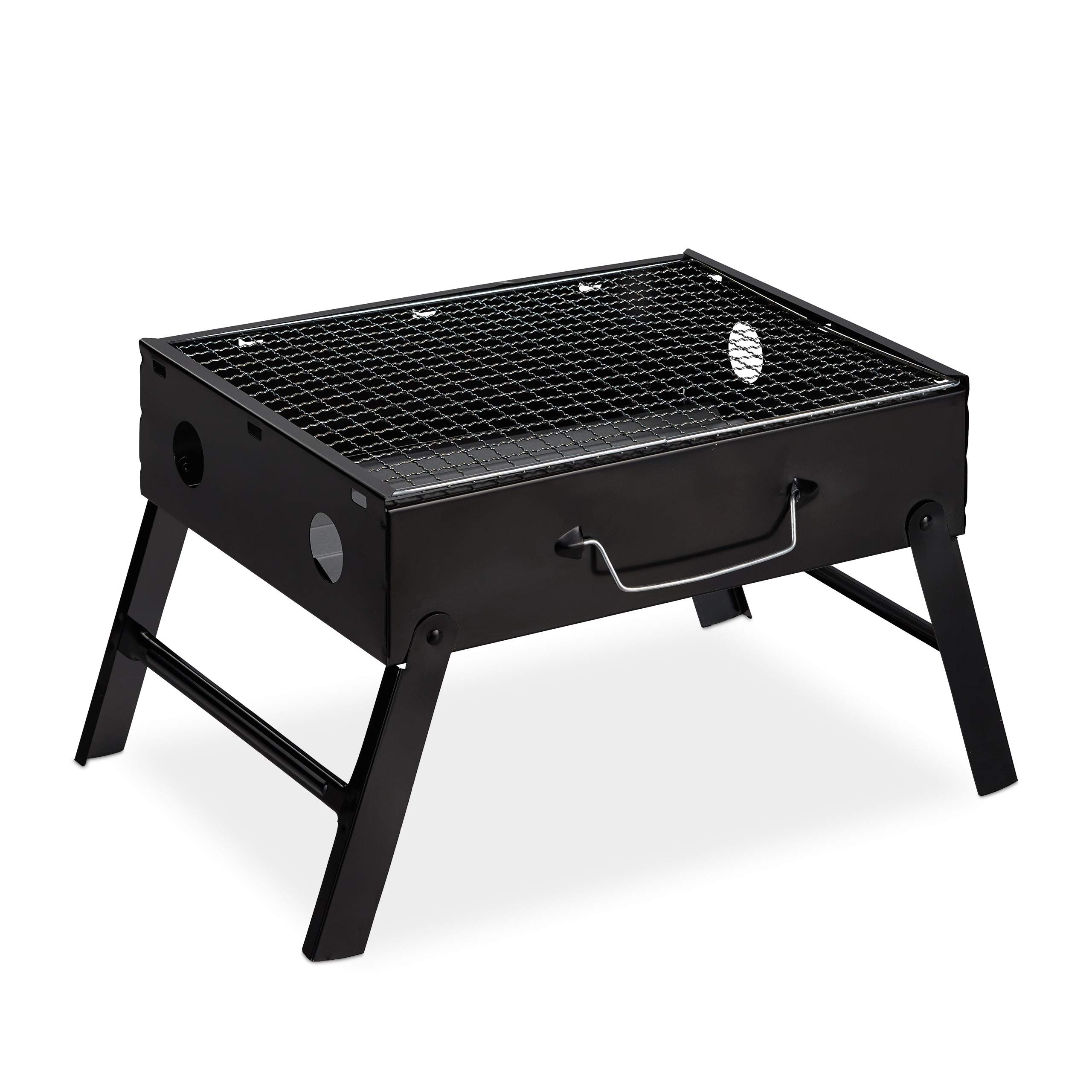 relaxdays-koffergrill-camping-klappgrill-4-personen-schwarz image 1