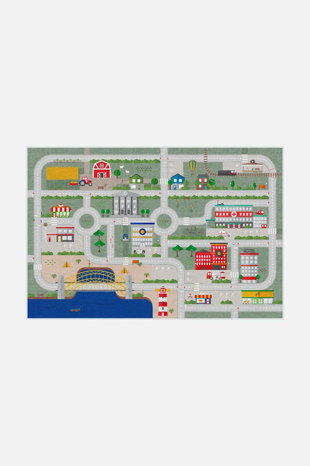 teppana-spielteppich-stra-en-bunt-waschbar image 1