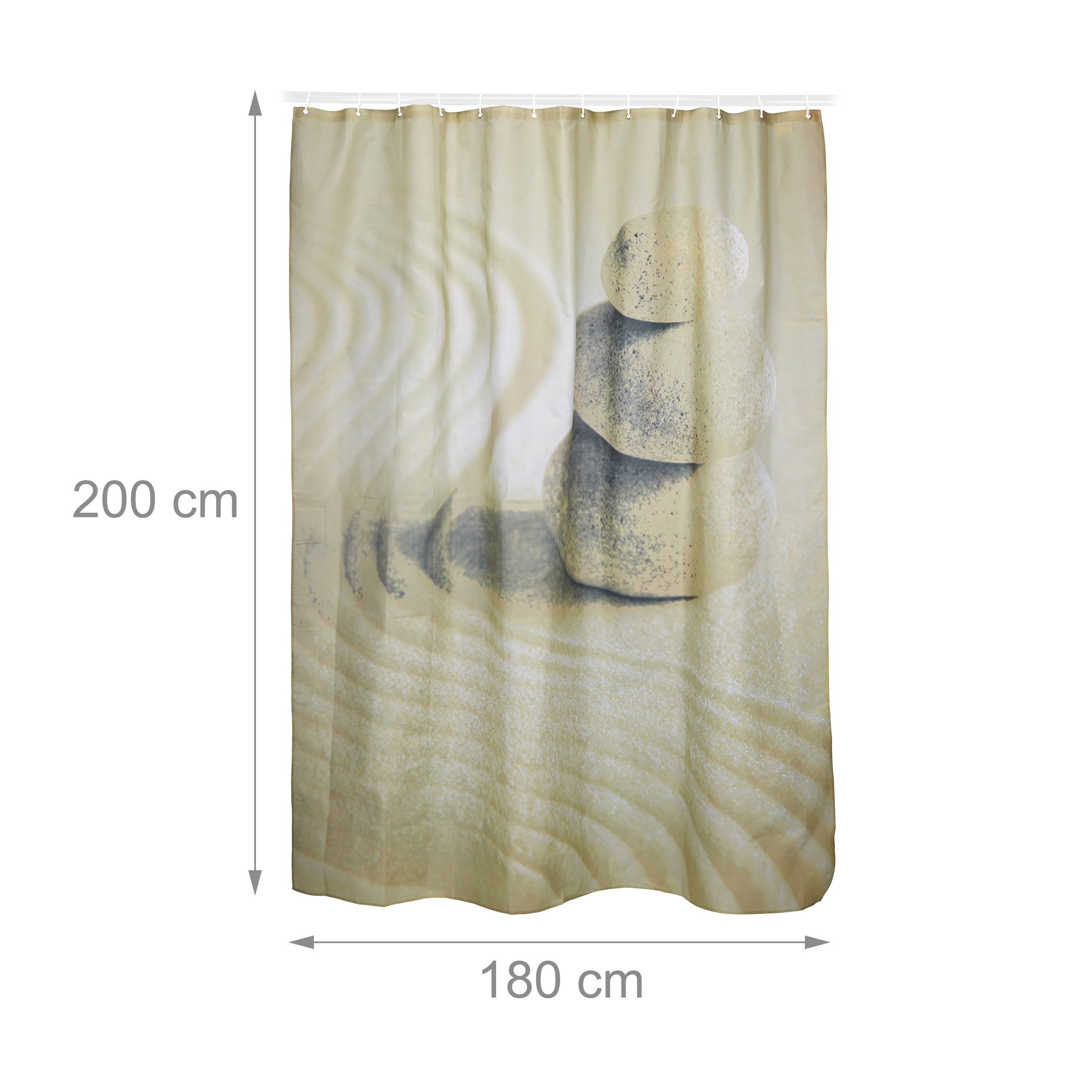 relaxdays-duschvorhang-steine-zen-200x180-cm-beige-waschbar image 4