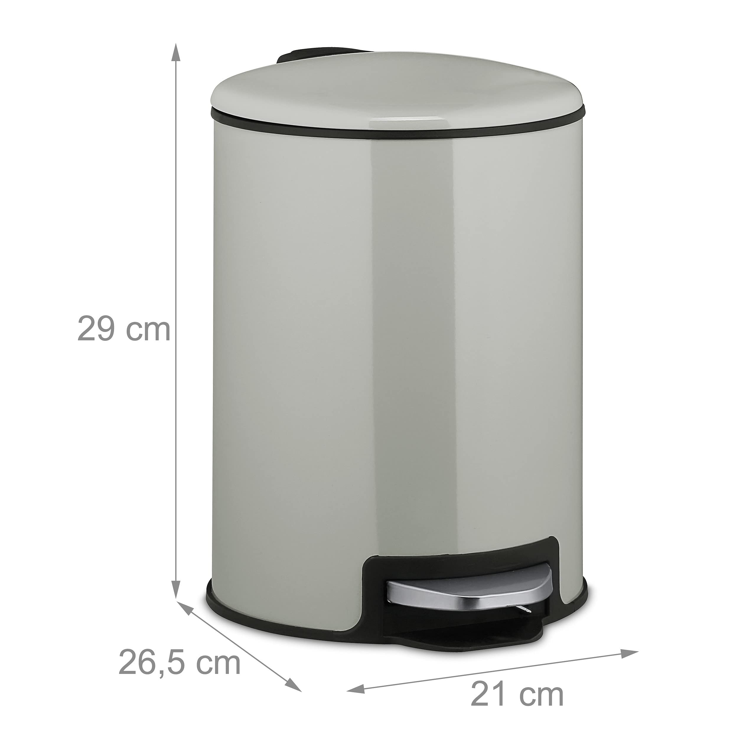 relaxdays-treteimer-5-liter-metall-hellgrau image 4