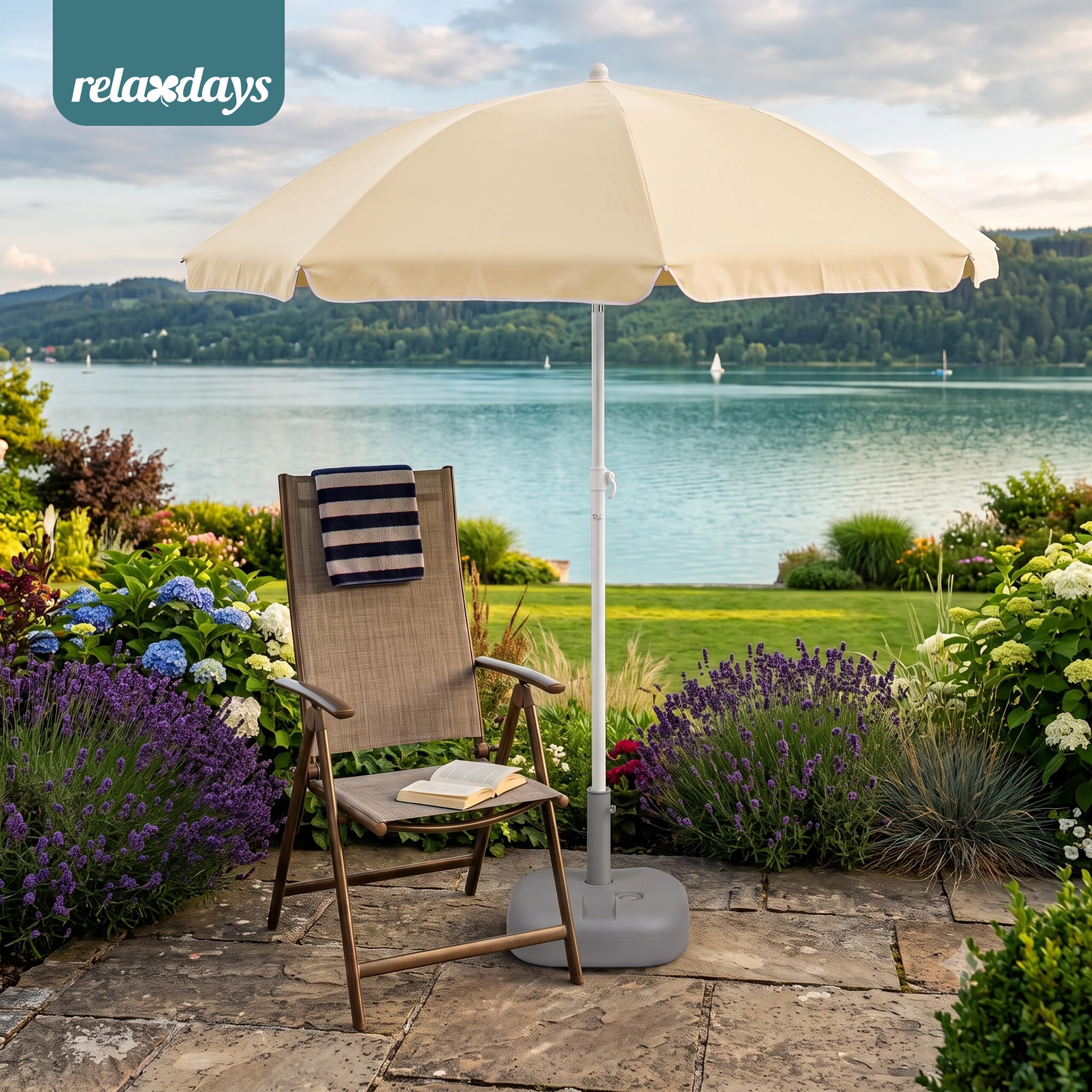 relaxdays-sonnenschirm-180-cm-h-henverstellbar-kippbar-hellgelb image 2