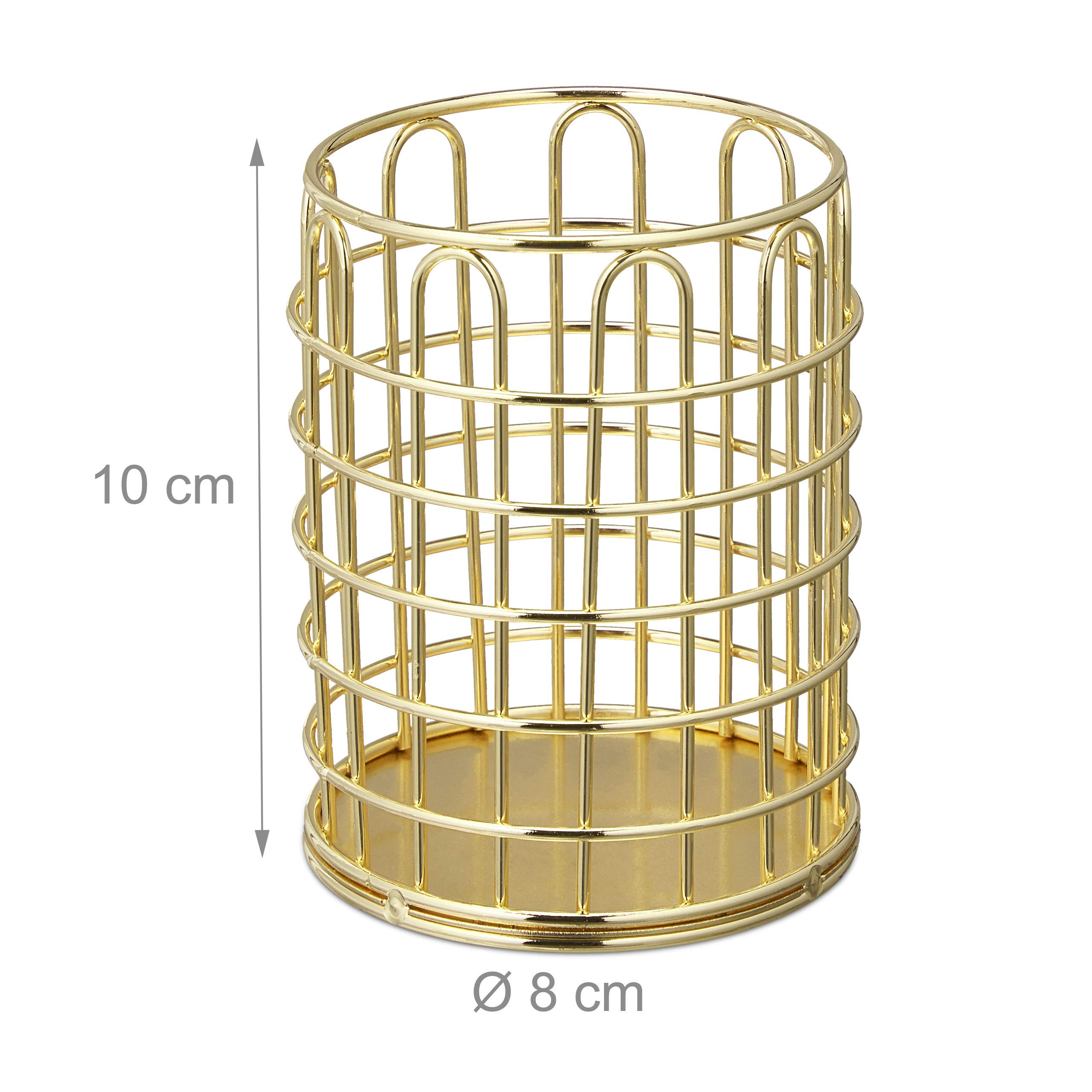relaxdays-stiftehalter-draht-rund-10x8-cm-gold image 4