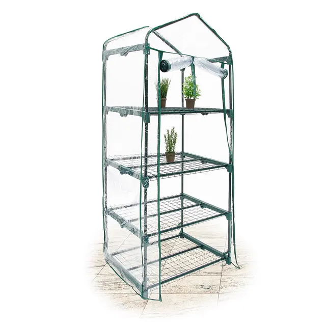 relaxdays-anzucht-gew-chshaus-mit-4-ablagen-156-x-70-x-50-cm-transparent image 1
