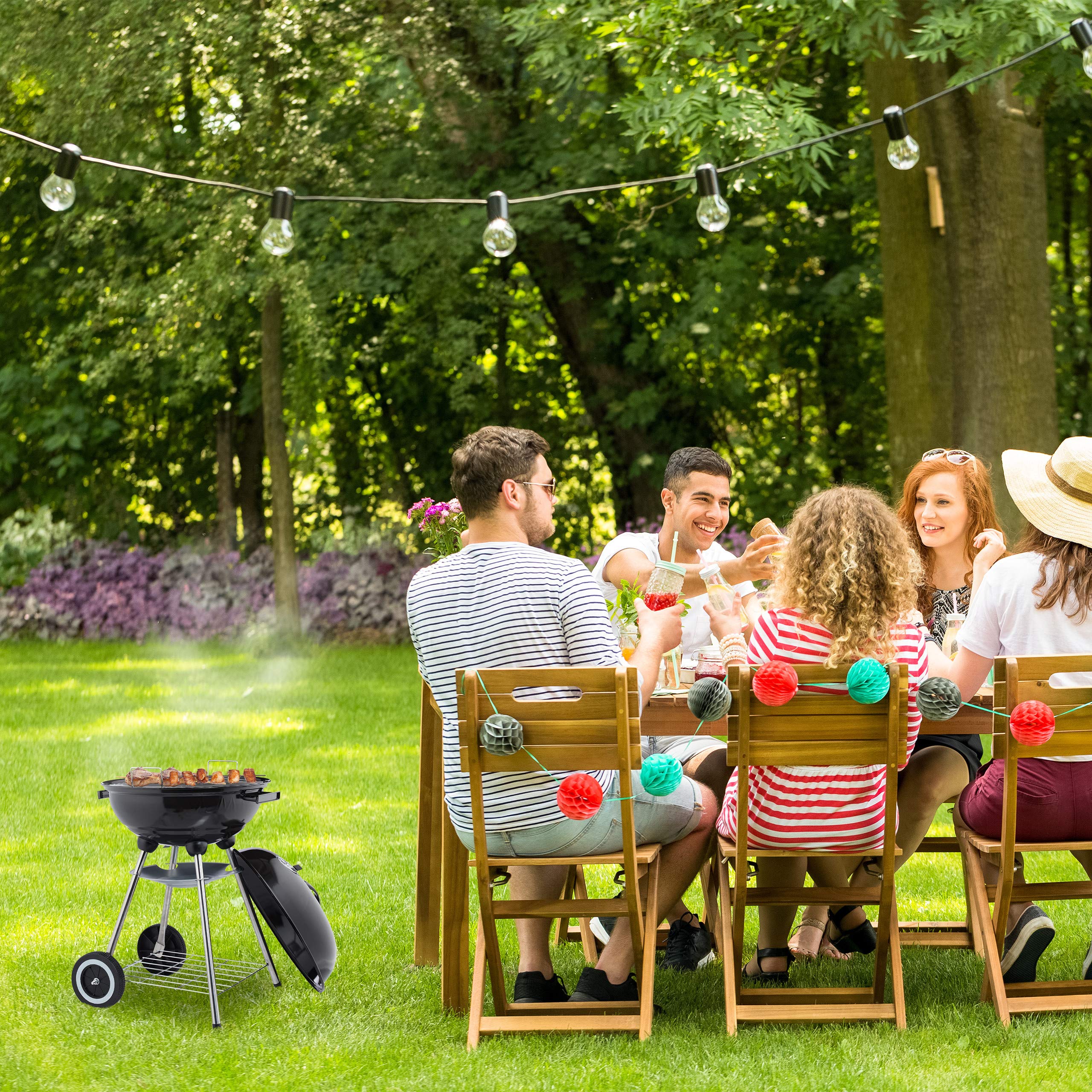 relaxdays-kugelgrill-mit-deckel-40-cm-holzkohlegrill-fahrbar-schwarz image 3