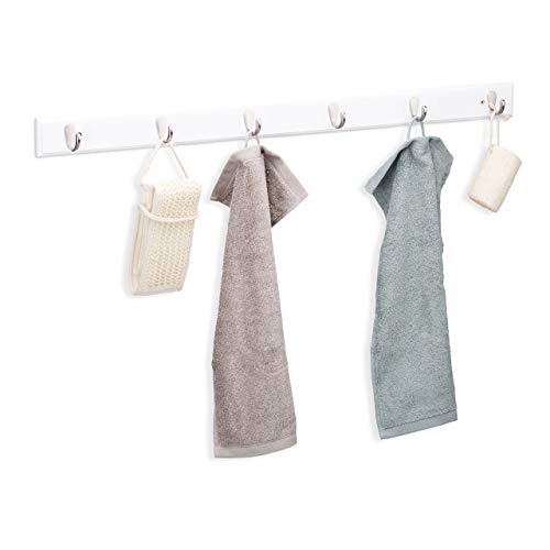 relaxdays-hakenleiste-bambus-wei-schmal-mit-6-metallhaken-88-cm image 8
