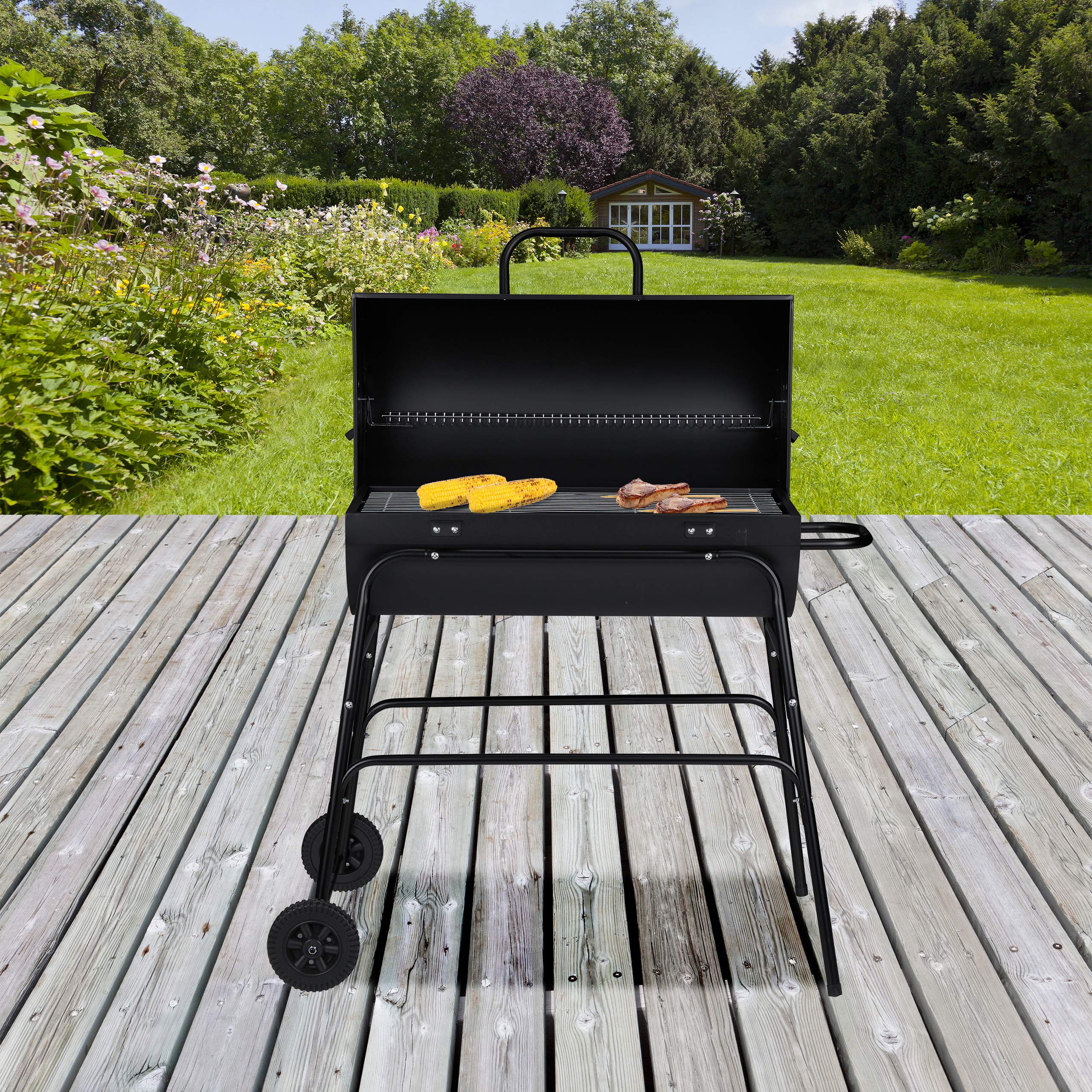 relaxdays-holzkohlegrill-xxl-grillwagen-mit-deckel-schwarz-96-5-x-103-x-64-5-cm image 2