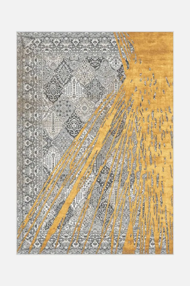 teppana-inga-gold-teppich-klassischer-waschbarer-teppich image 1