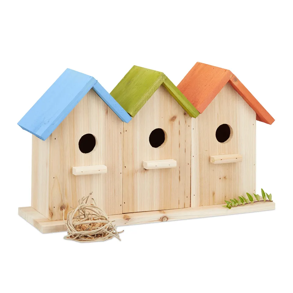 relaxdays-nisthilfe-3er-set-s-vogelh-user-aus-holz-bunt image 1