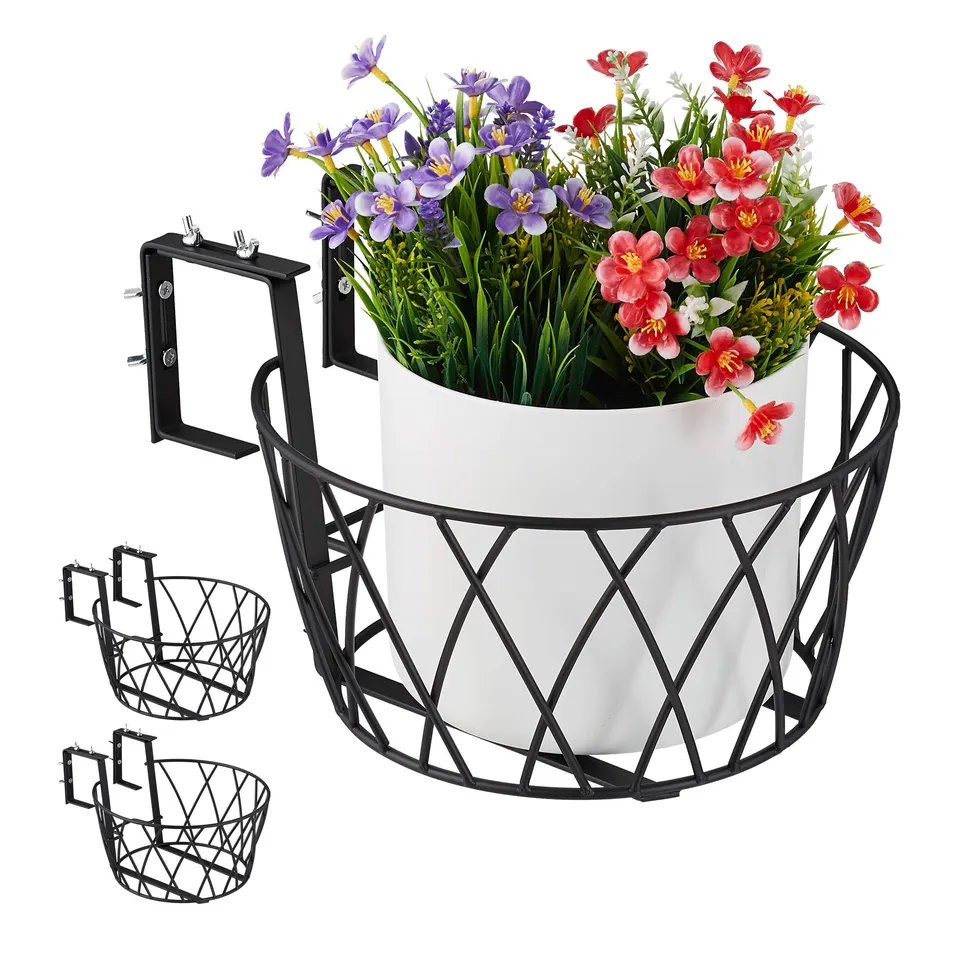 relaxdays-blumentopfhalter-balkon-3er-set-metall-hd-14x27-cm-schwarz image 1