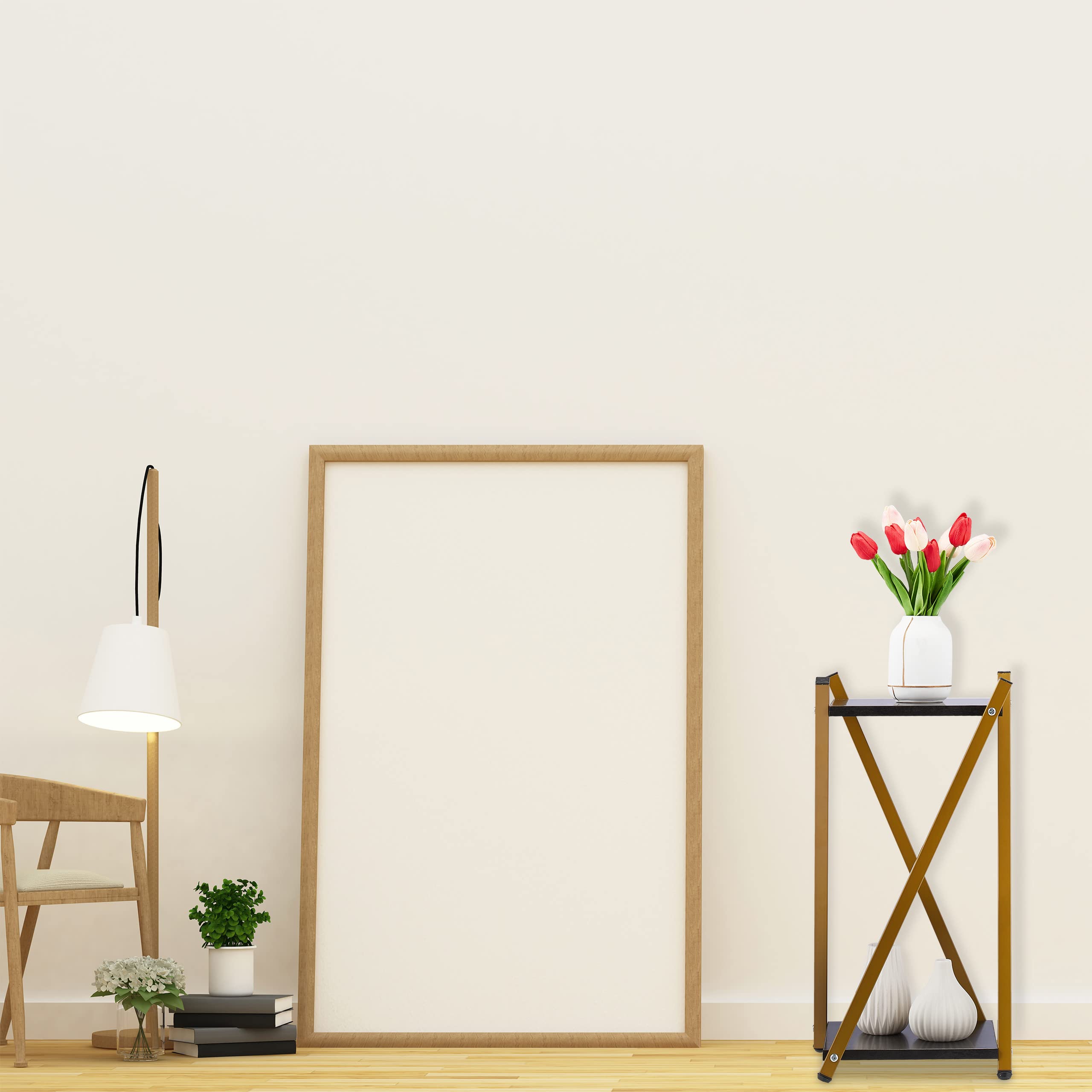 relaxdays-blumenst-nder-2-etagen-marmoroptik-blumenhocker-metall-gold-57-x-29-x- image 2